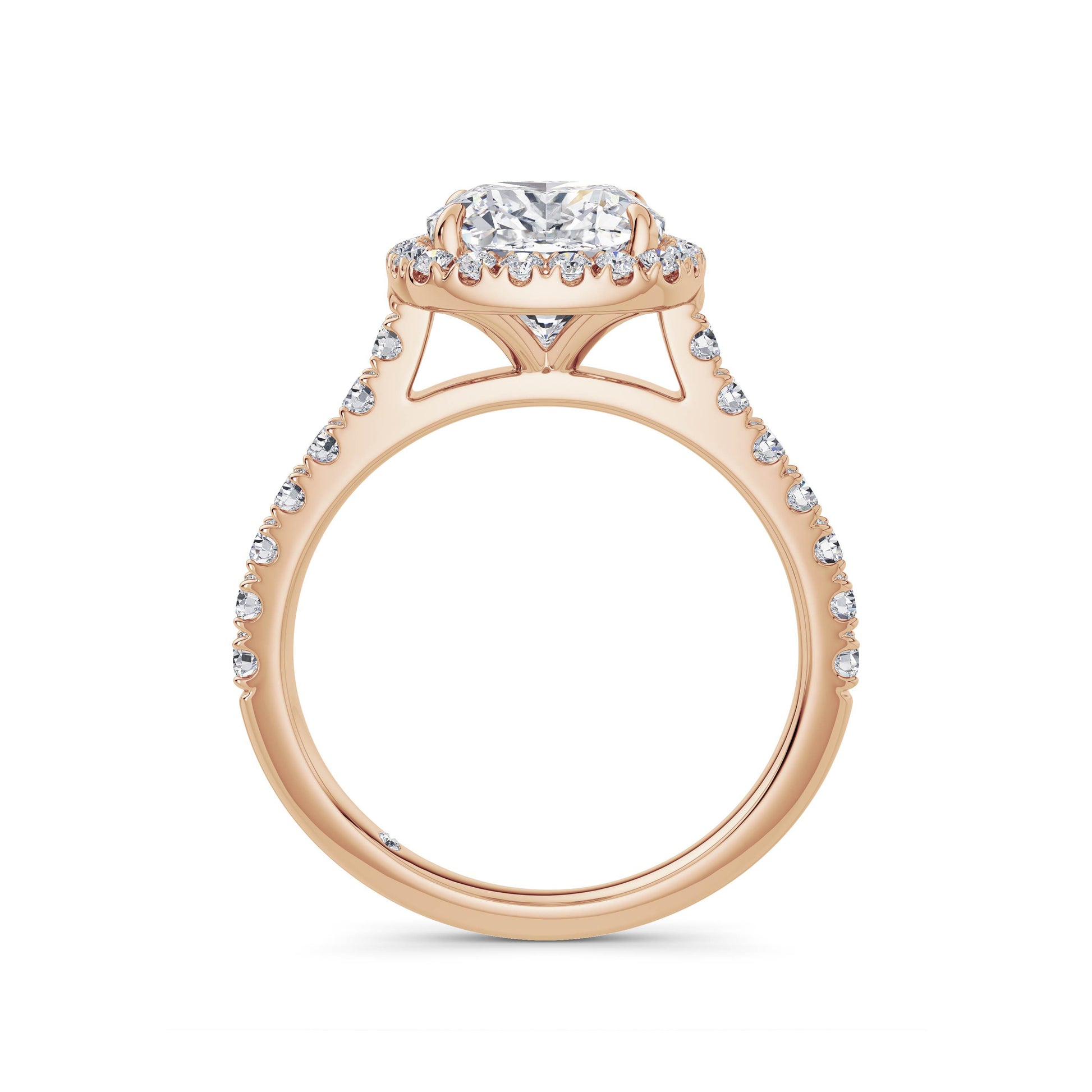 Freya 18k Rose Gold Cushion Halo