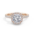 Freya 18k Rose Gold Cushion Halo