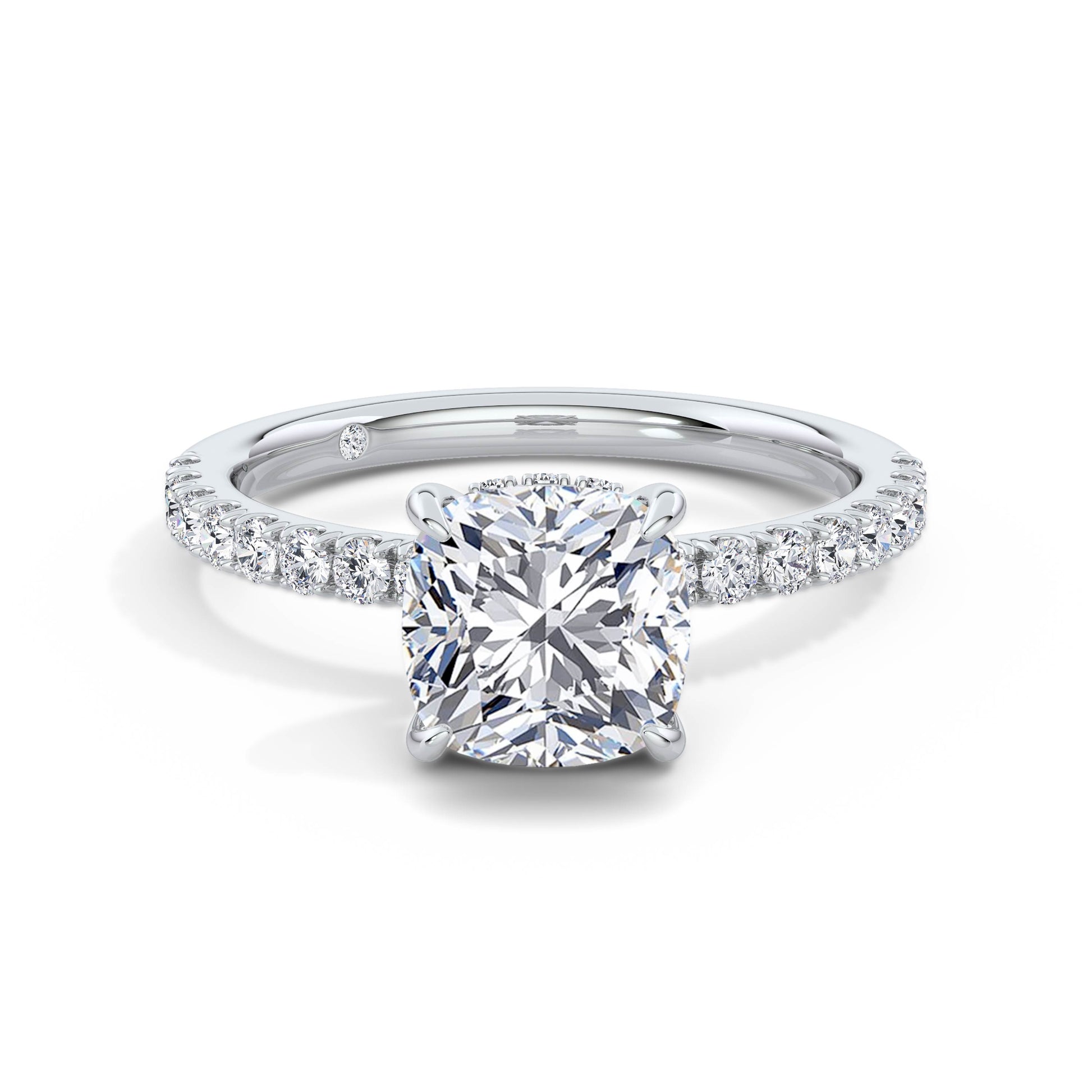 Freya 18k White Gold Cushion Diamond Band