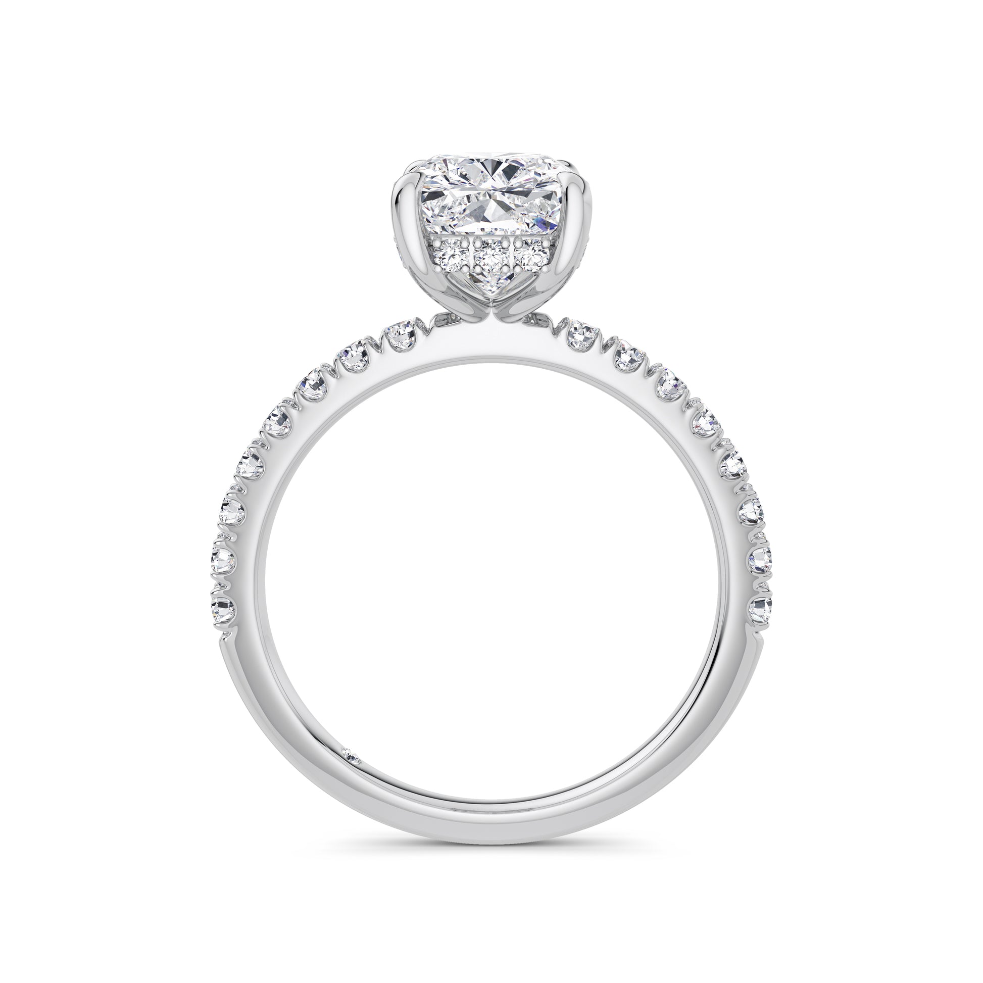Freya Platinum Elongated Cushion Diamond Band