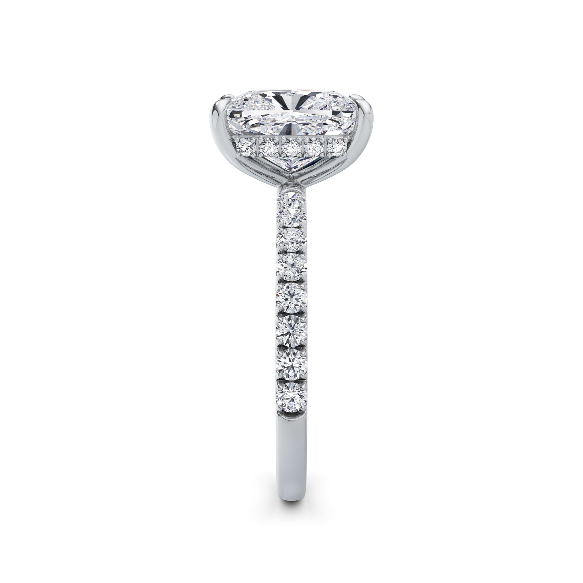 Freya Platinum Elongated Cushion Diamond Band
