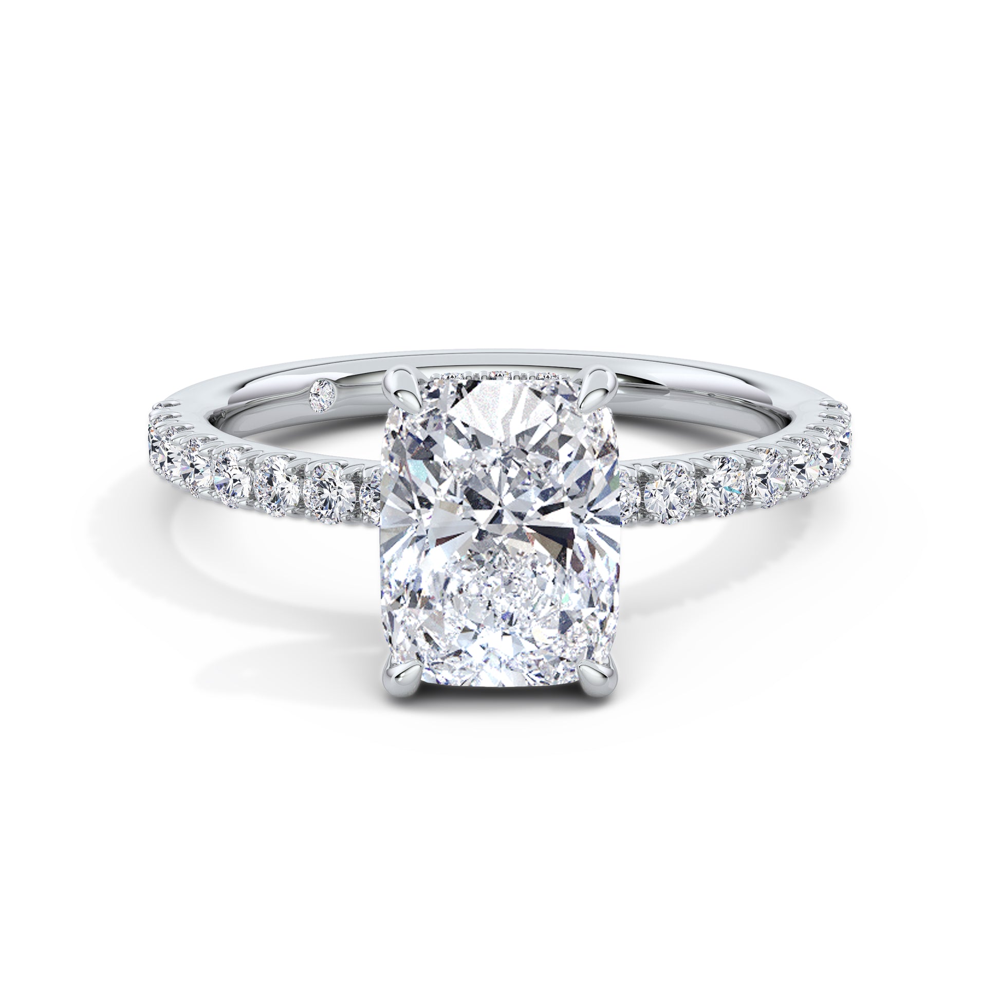 Freya Platinum Elongated Cushion Diamond Band