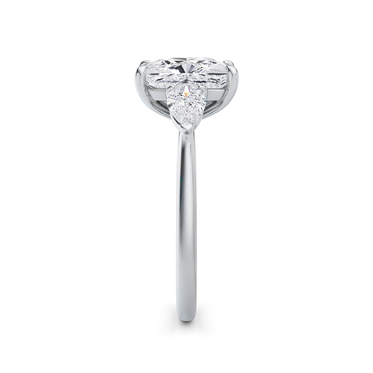 Freya 18k White Gold Elongated Cushion Trilogy