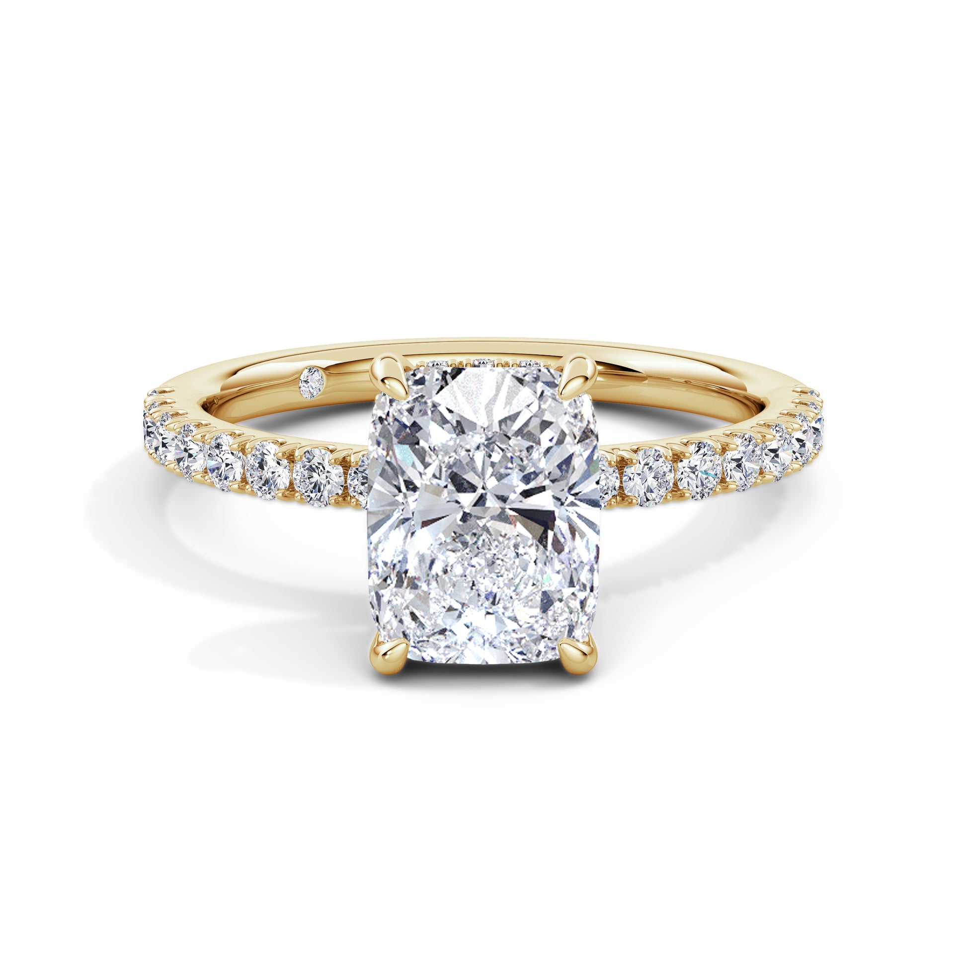Freya 18k Yellow Gold Elongated Cushion Diamond Band