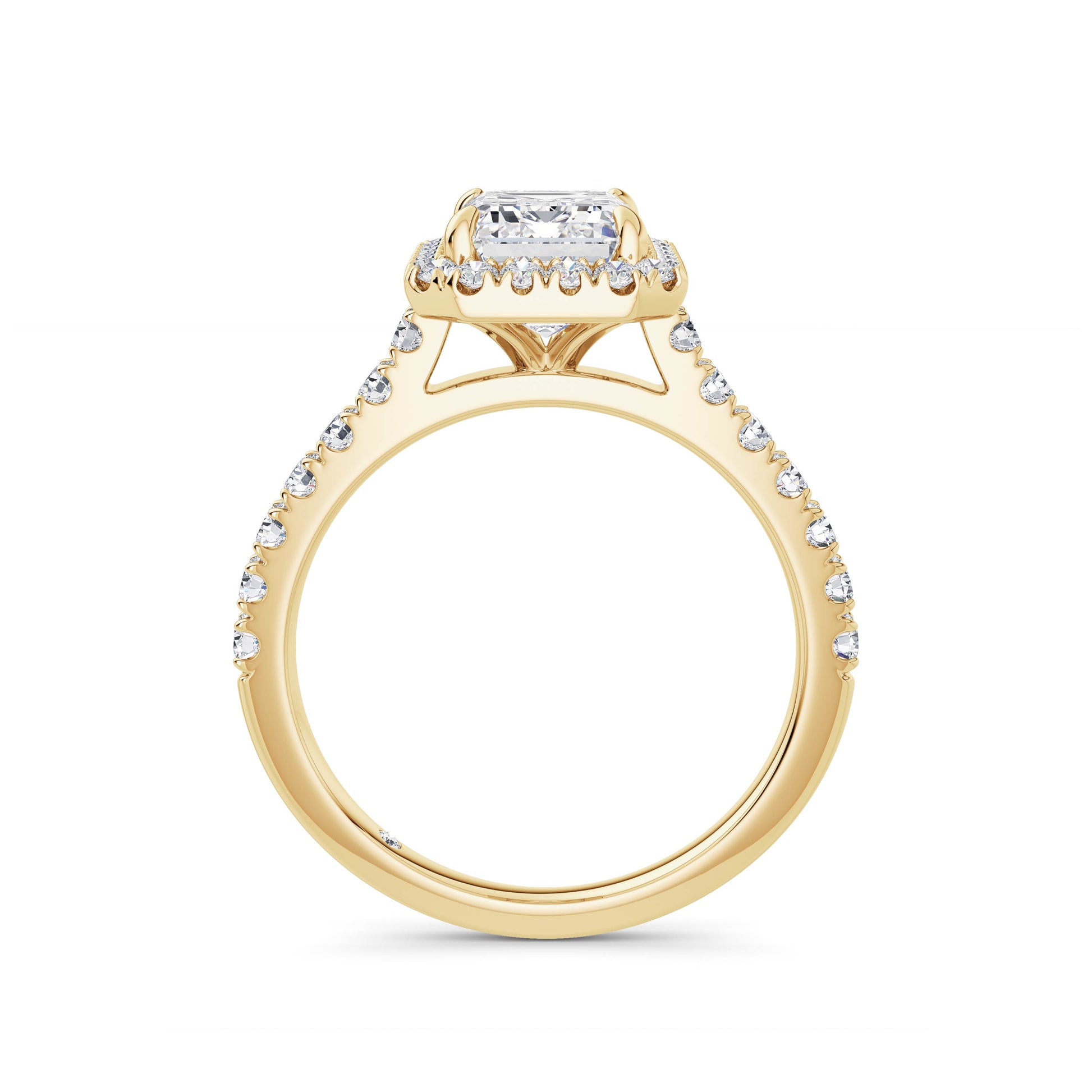 Freya 18k Yellow Gold Emerald Halo