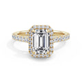 Freya 18k Yellow Gold Emerald Halo