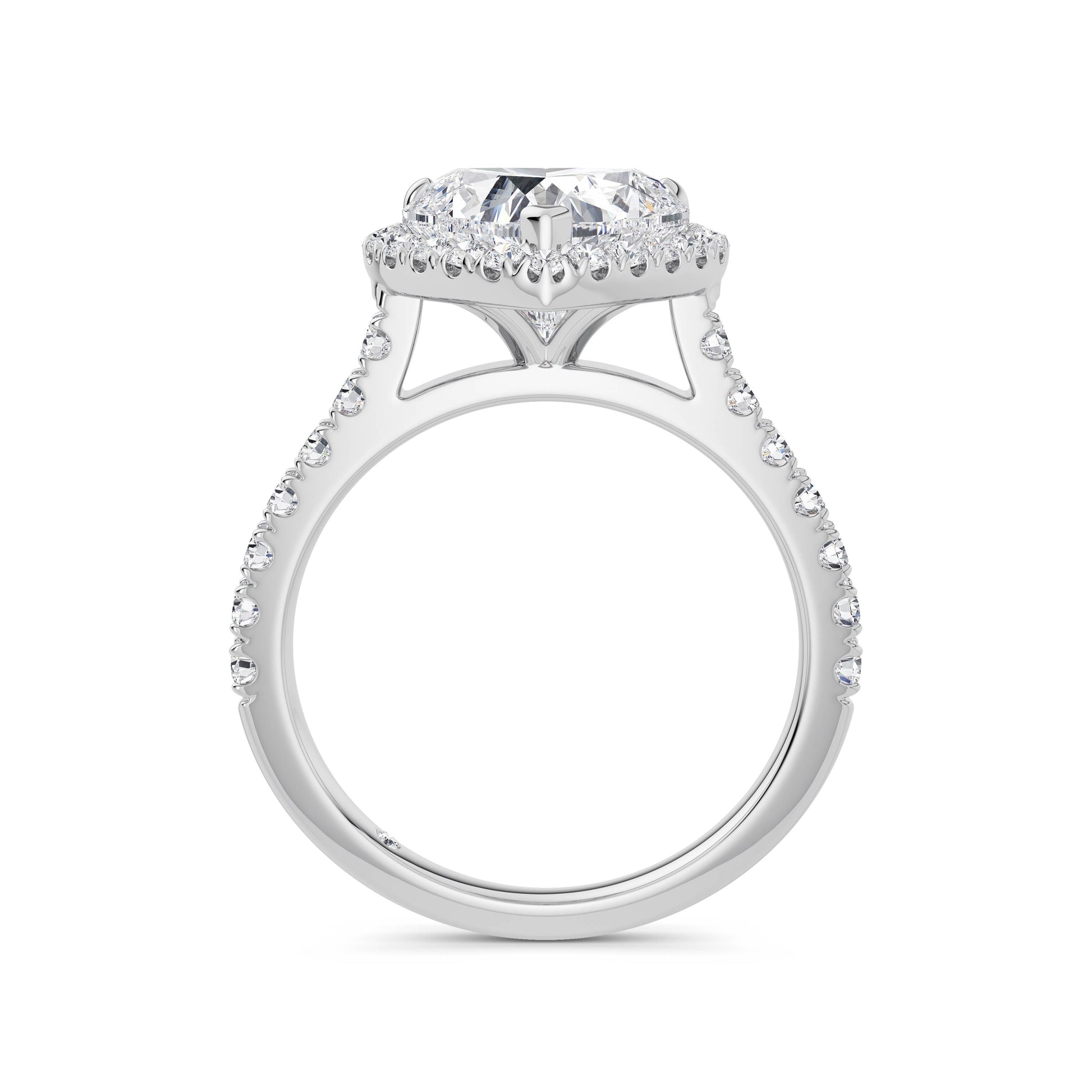 Freya 18k White Gold Heart Halo