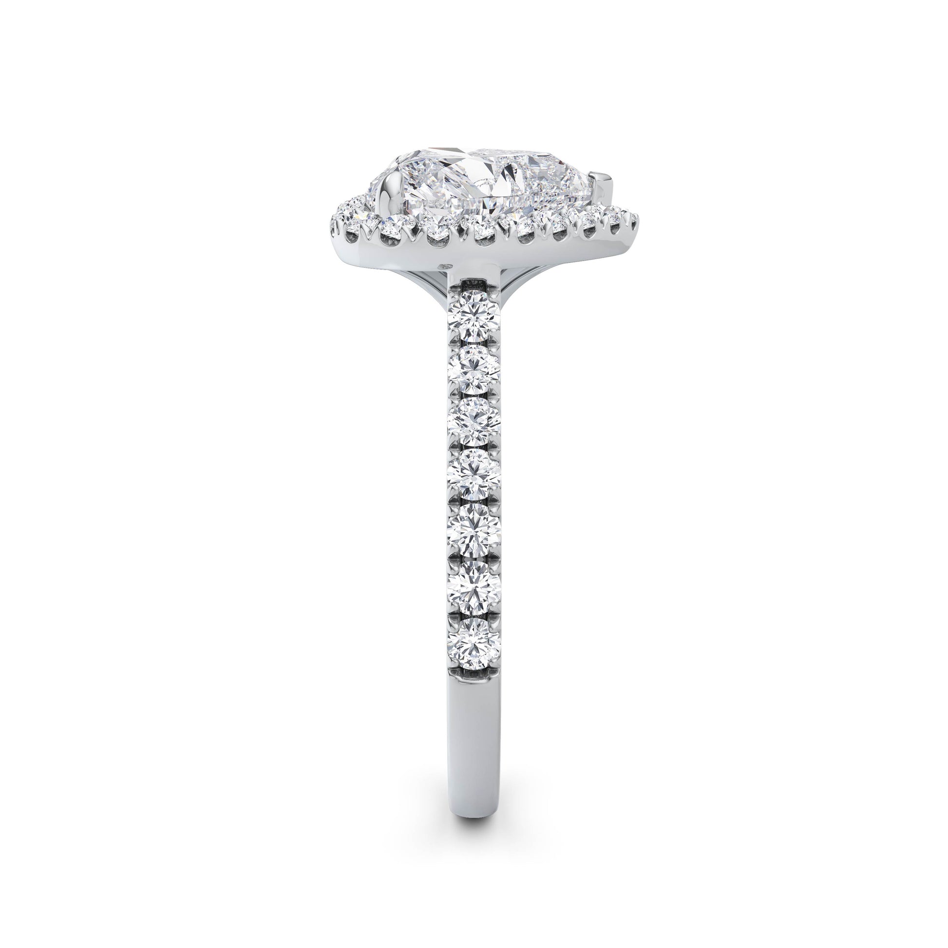 Freya 18k White Gold Heart Halo