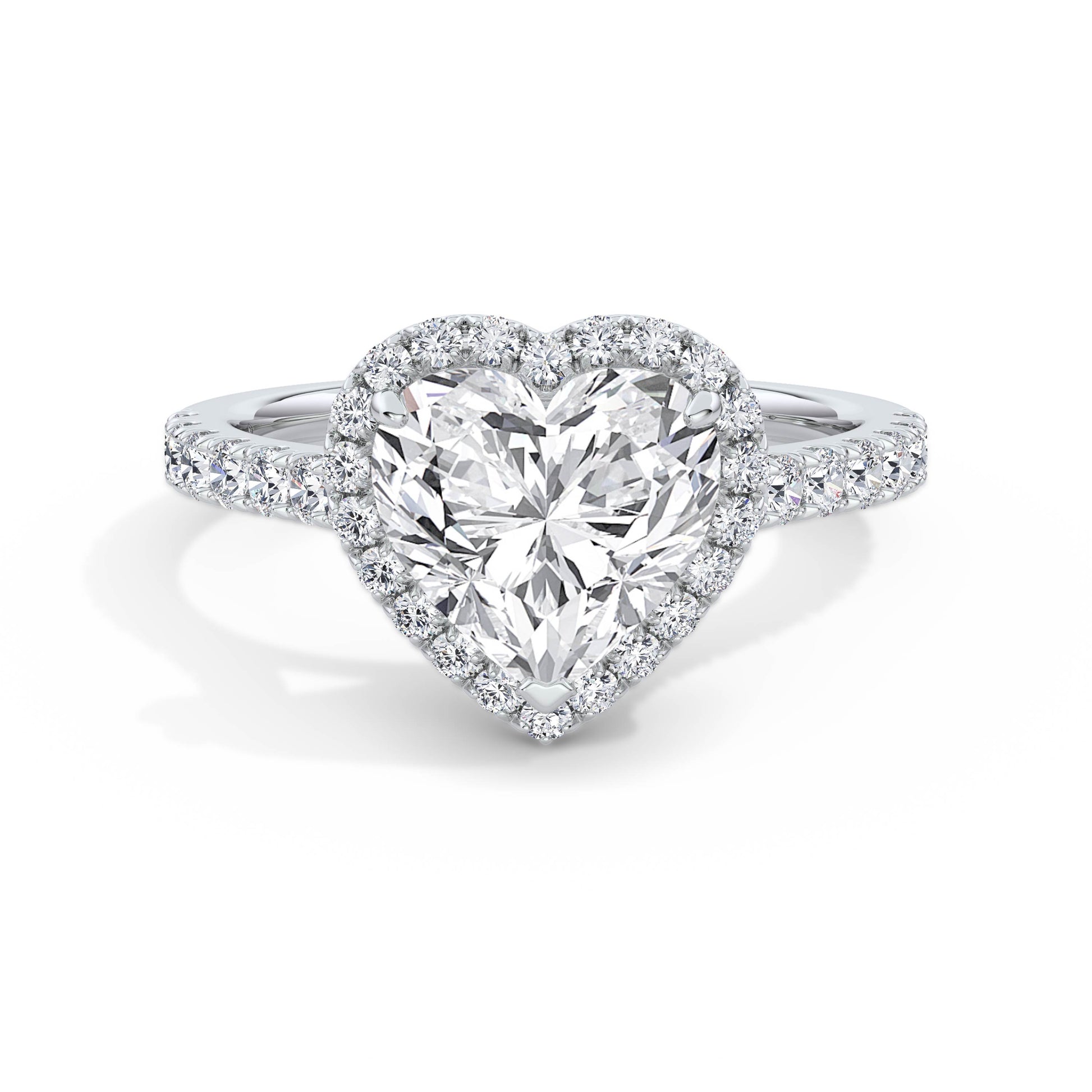 Freya 18k White Gold Heart Halo