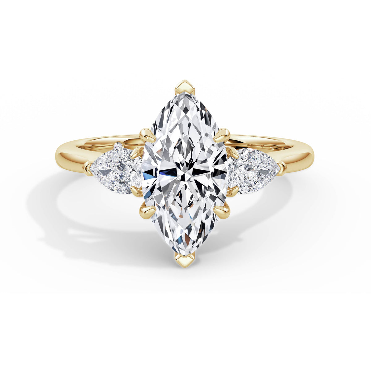 Freya 18k Yellow Gold Marquise Trilogy