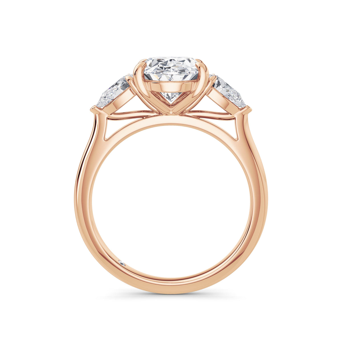 Freya 18k Rose Gold Oval Trilogy