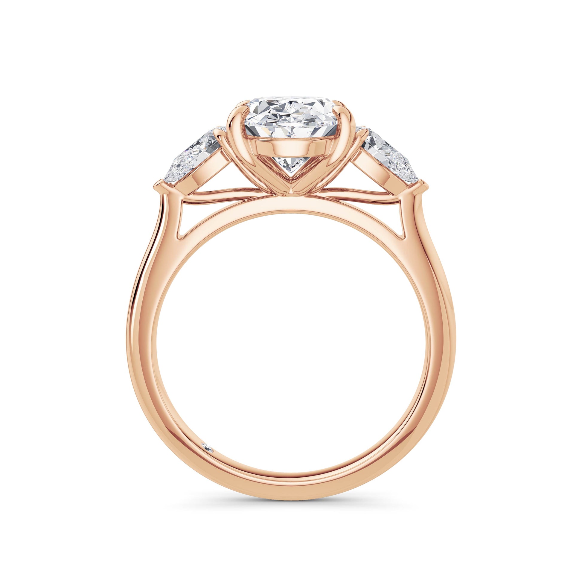Freya 18k Rose Gold Oval Trilogy