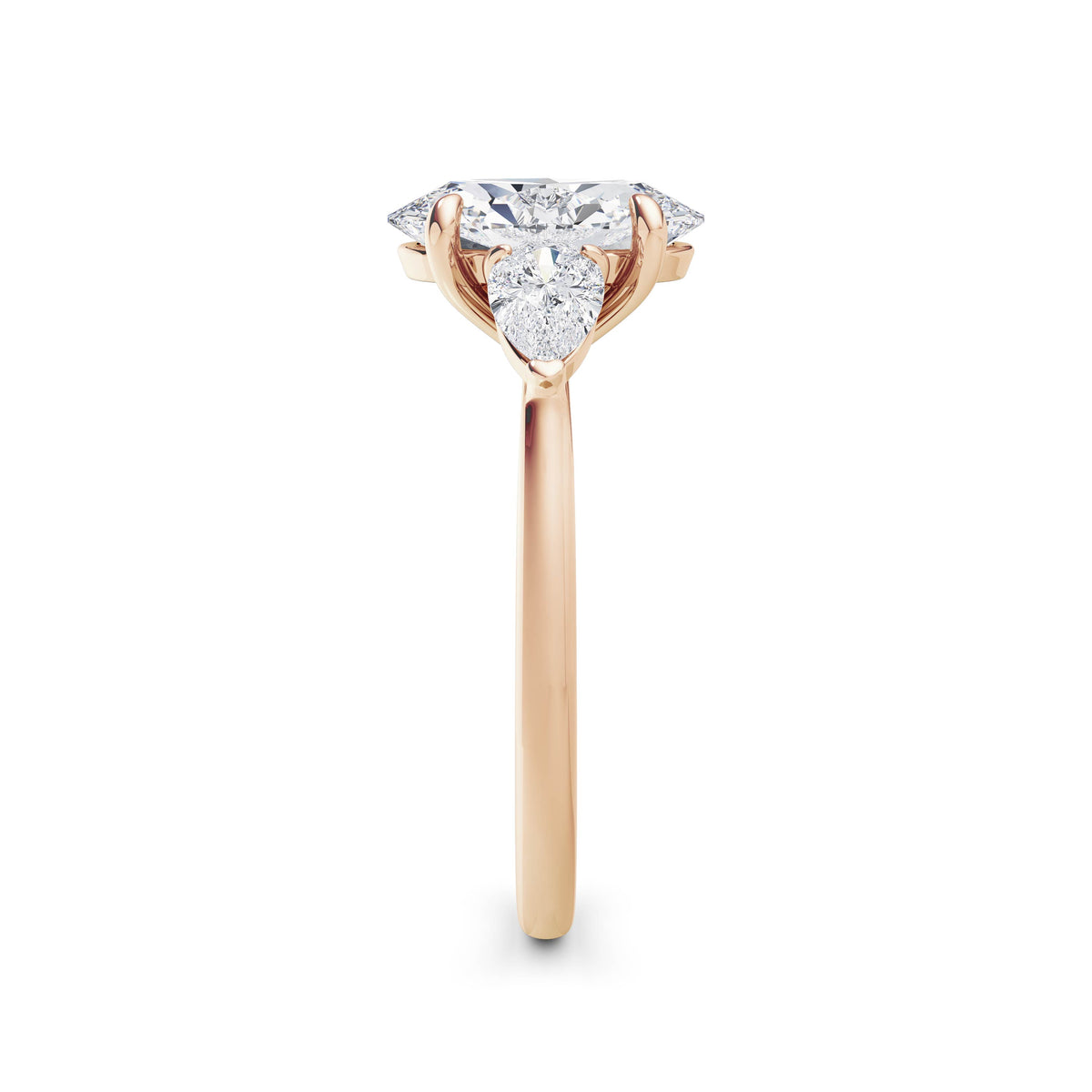 Freya 18k Rose Gold Oval Trilogy