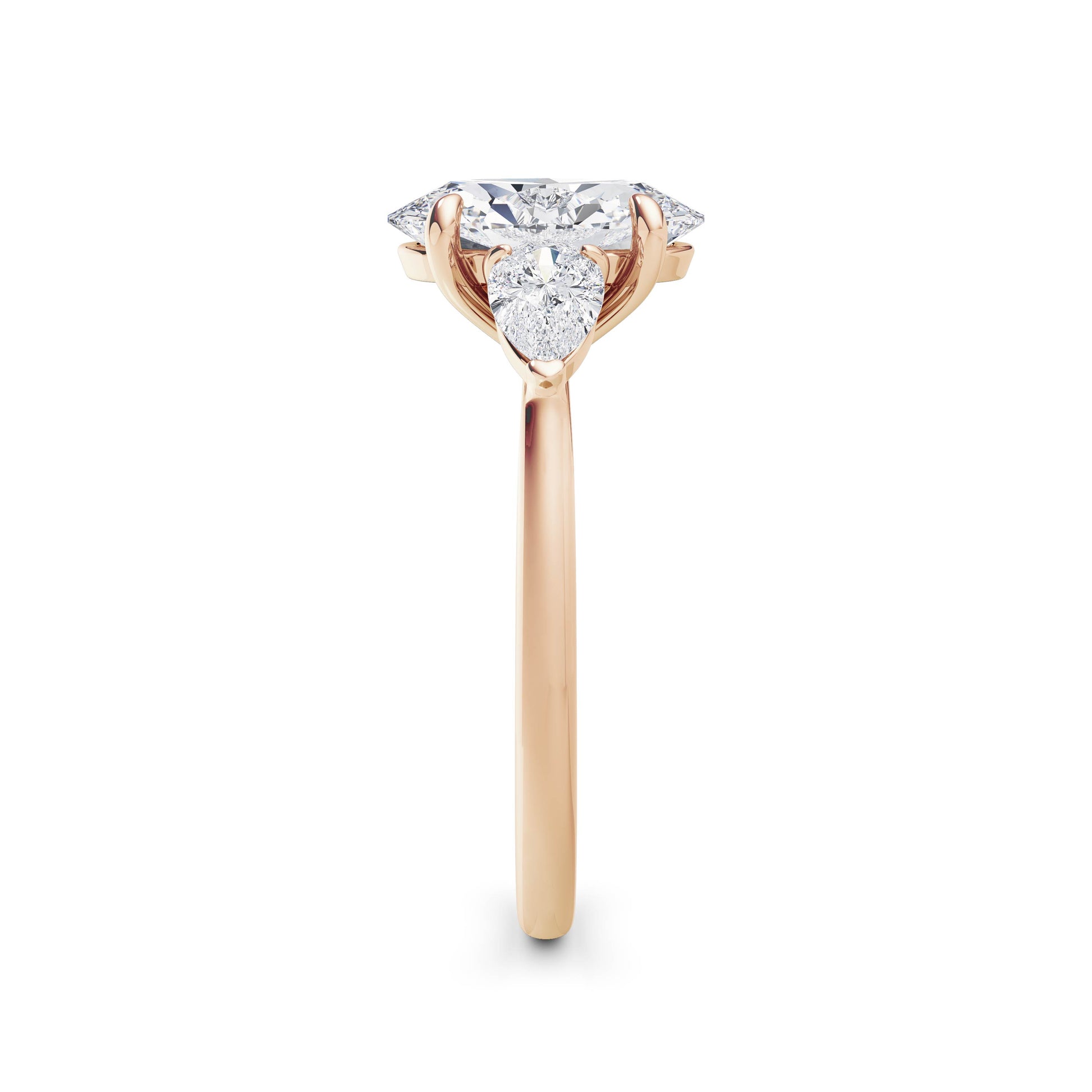 Freya 18k Rose Gold Oval Trilogy