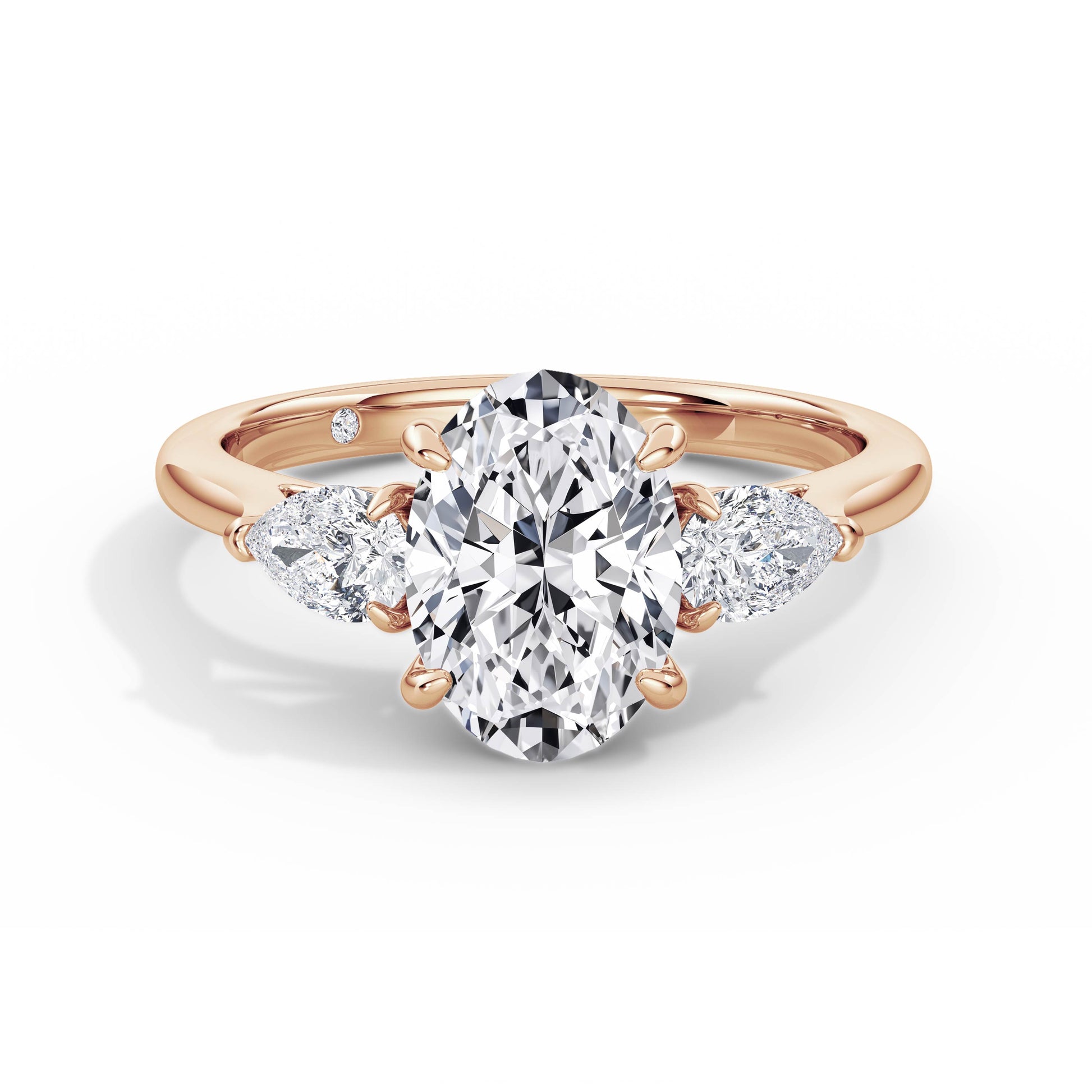 Freya 18k Rose Gold Oval Trilogy