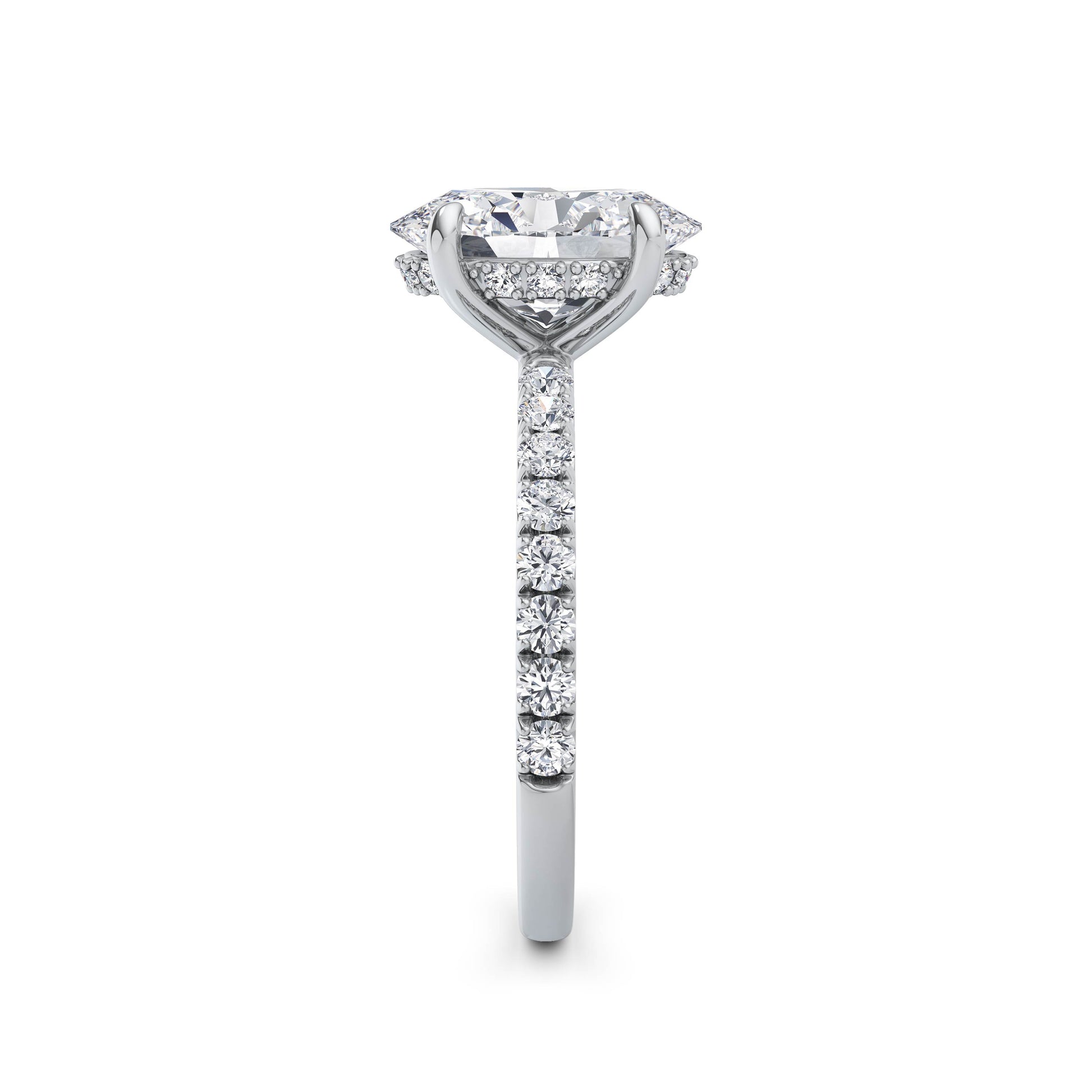 Freya Platinum Oval Diamond Band