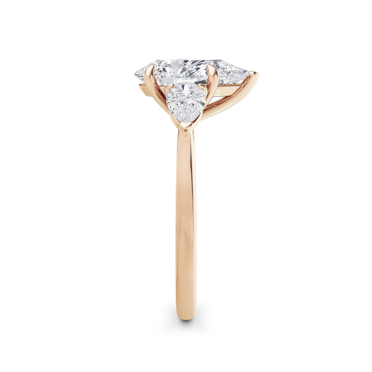 Freya 18k Rose Gold Pear Trilogy