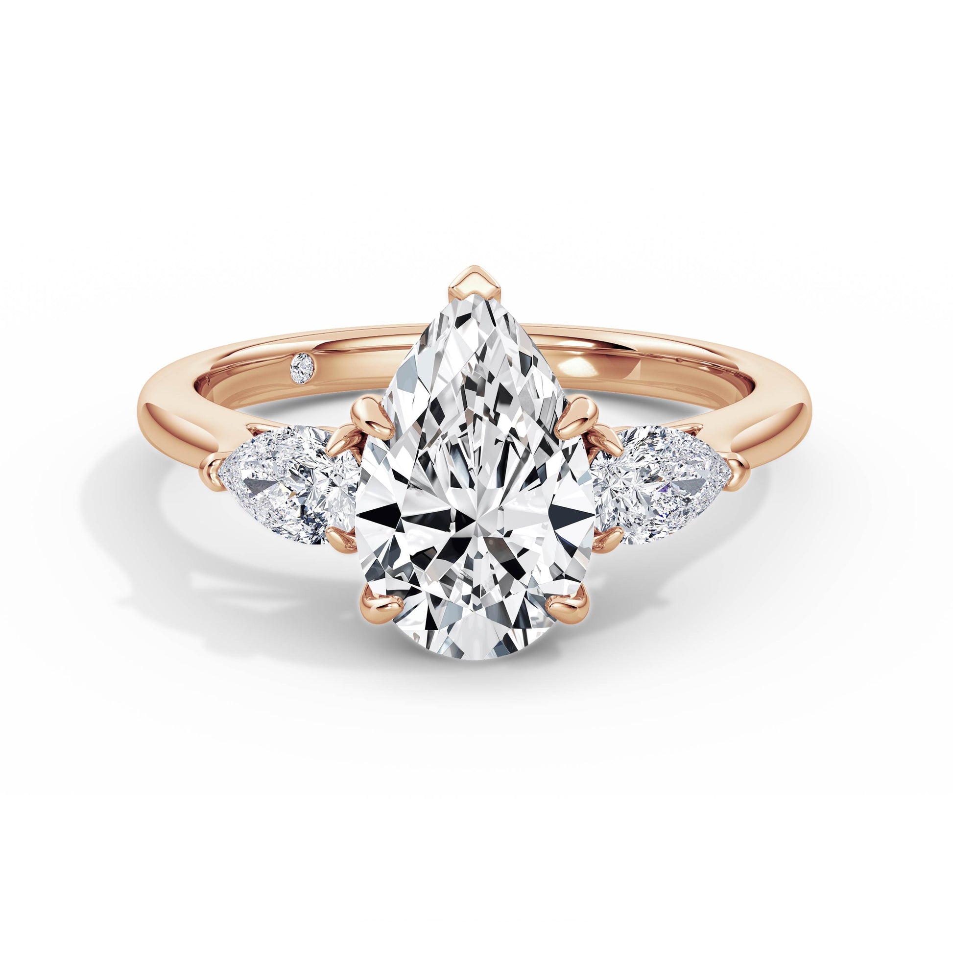 Freya 18k Rose Gold Pear Trilogy