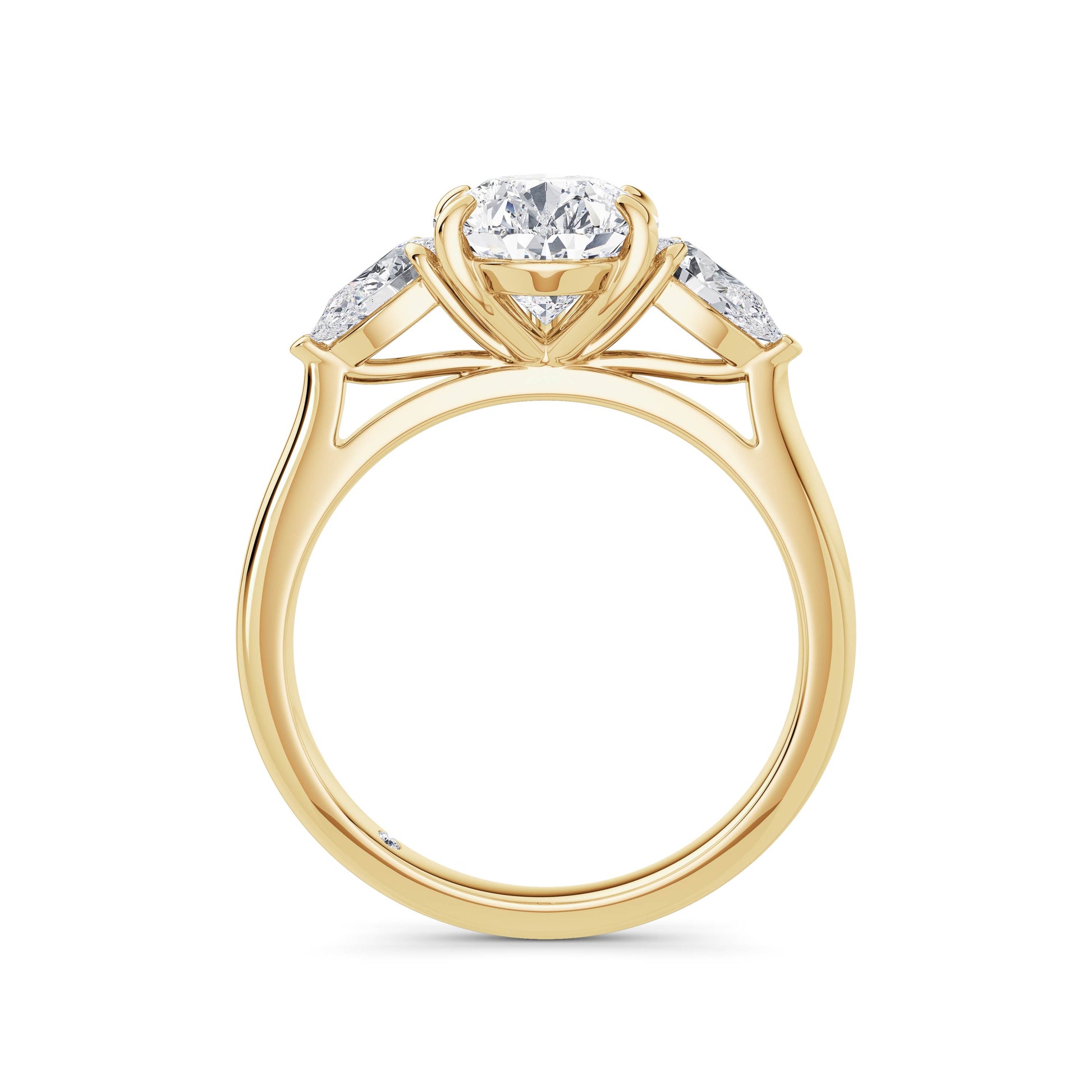 Freya 18k Yellow Gold Pear Trilogy