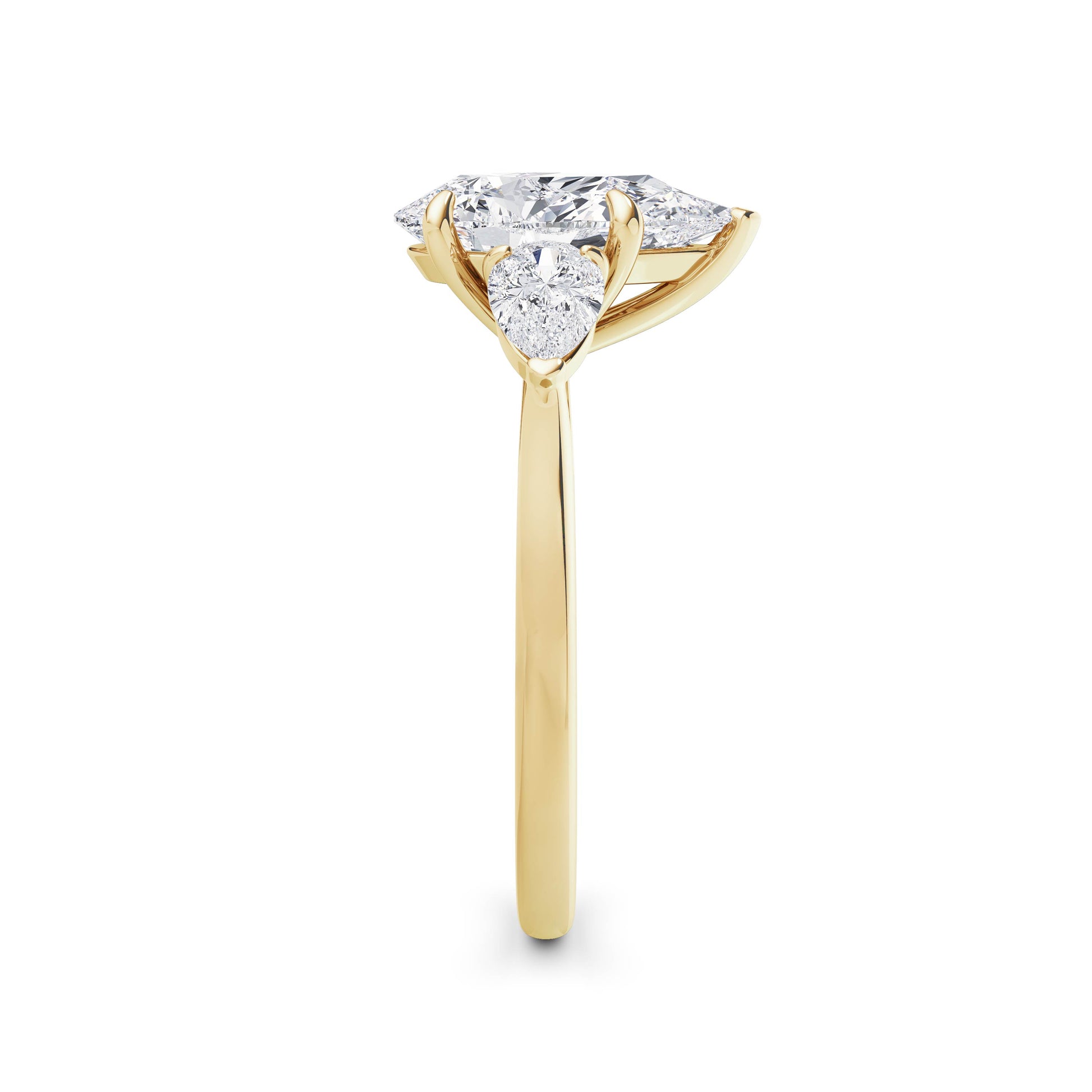Freya 18k Yellow Gold Pear Trilogy