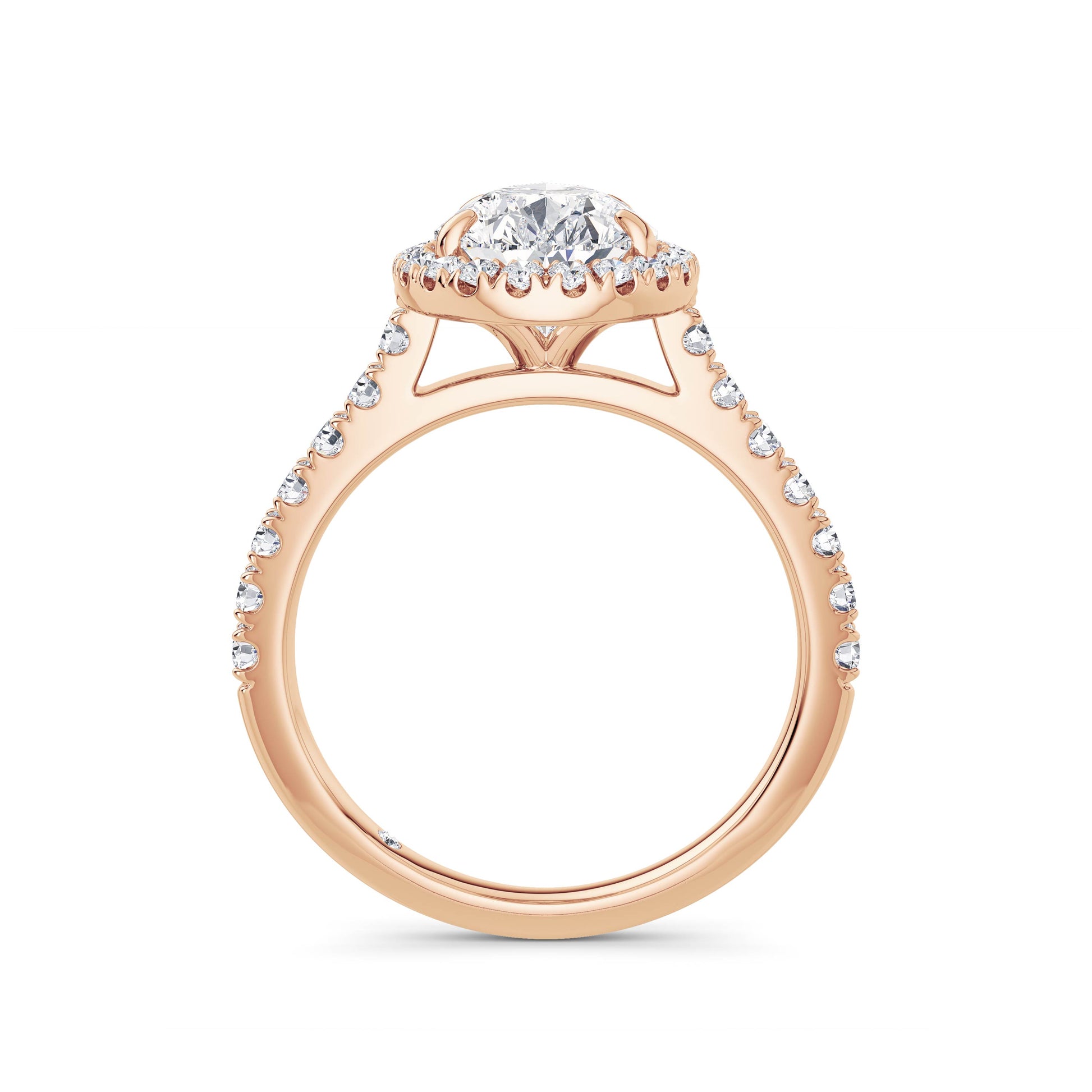 Freya 18k Rose Gold Pear Halo