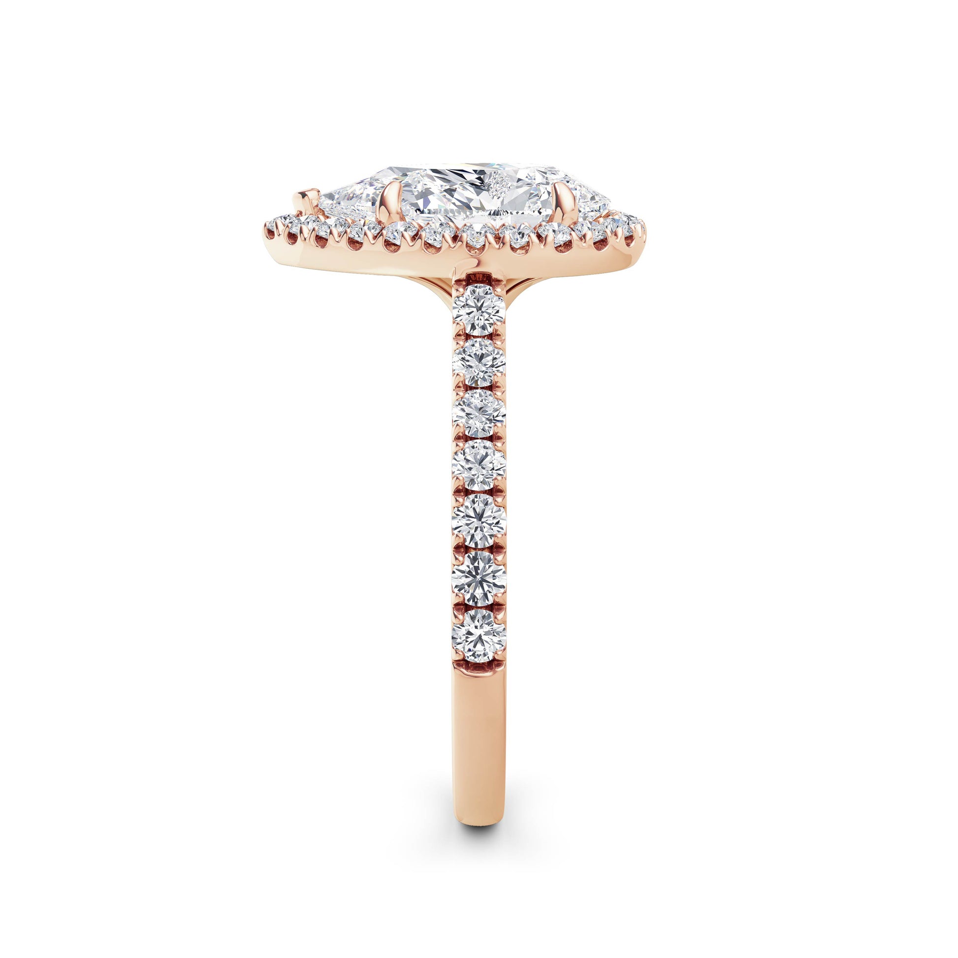 Freya 18k Rose Gold Pear Halo