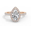 Freya 18k Rose Gold Pear Halo