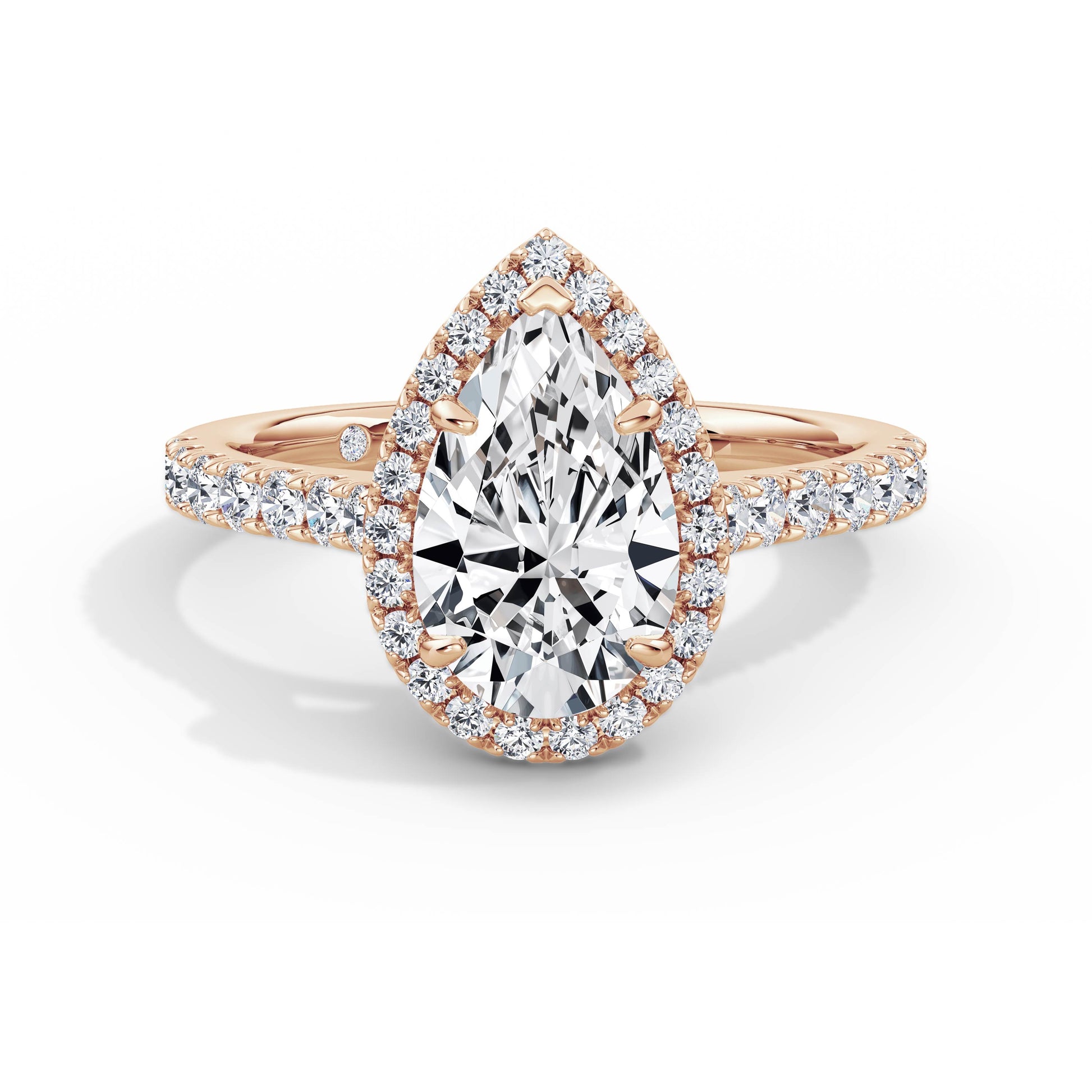 Freya 18k Rose Gold Pear Halo