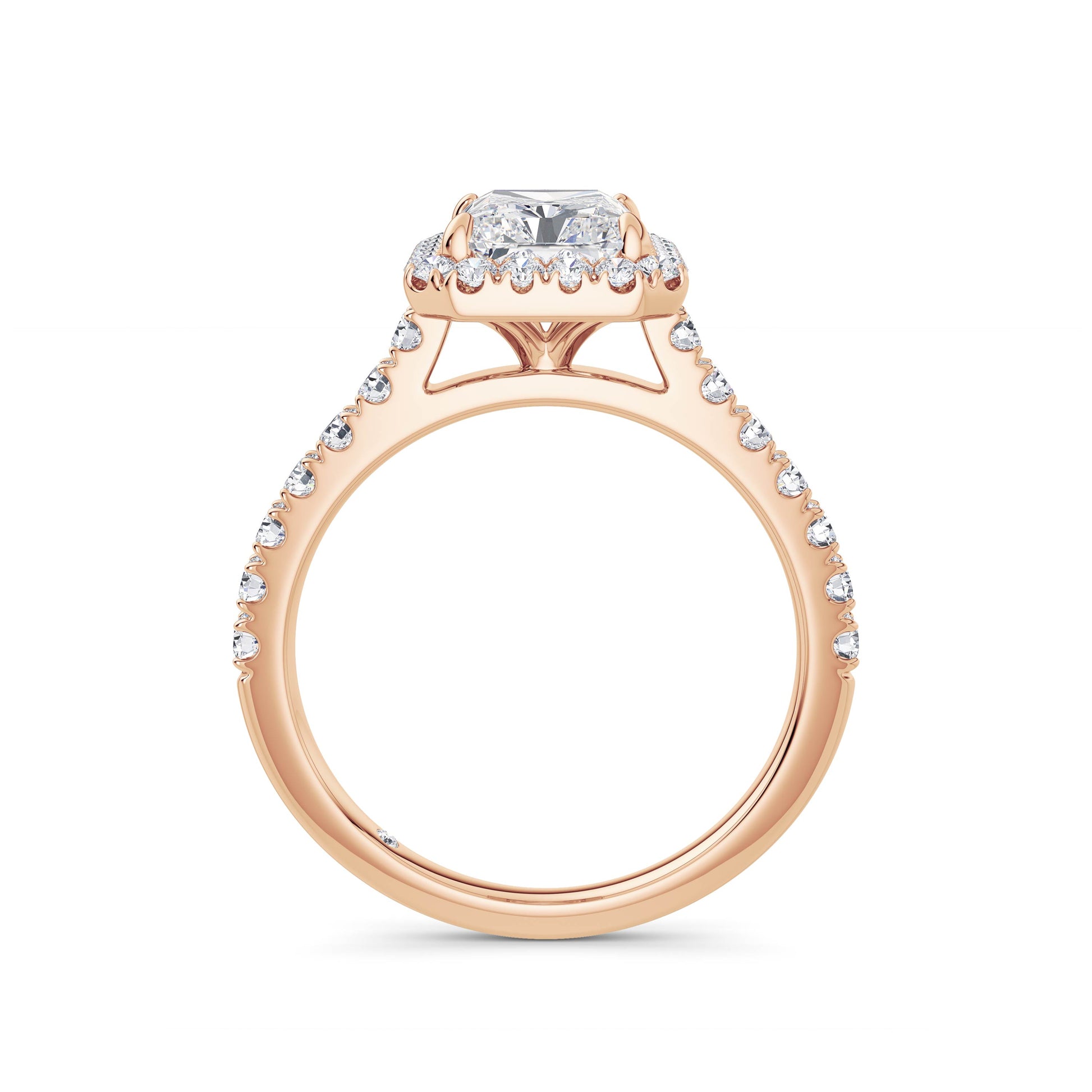 Freya 18k Rose Gold Radiant Halo