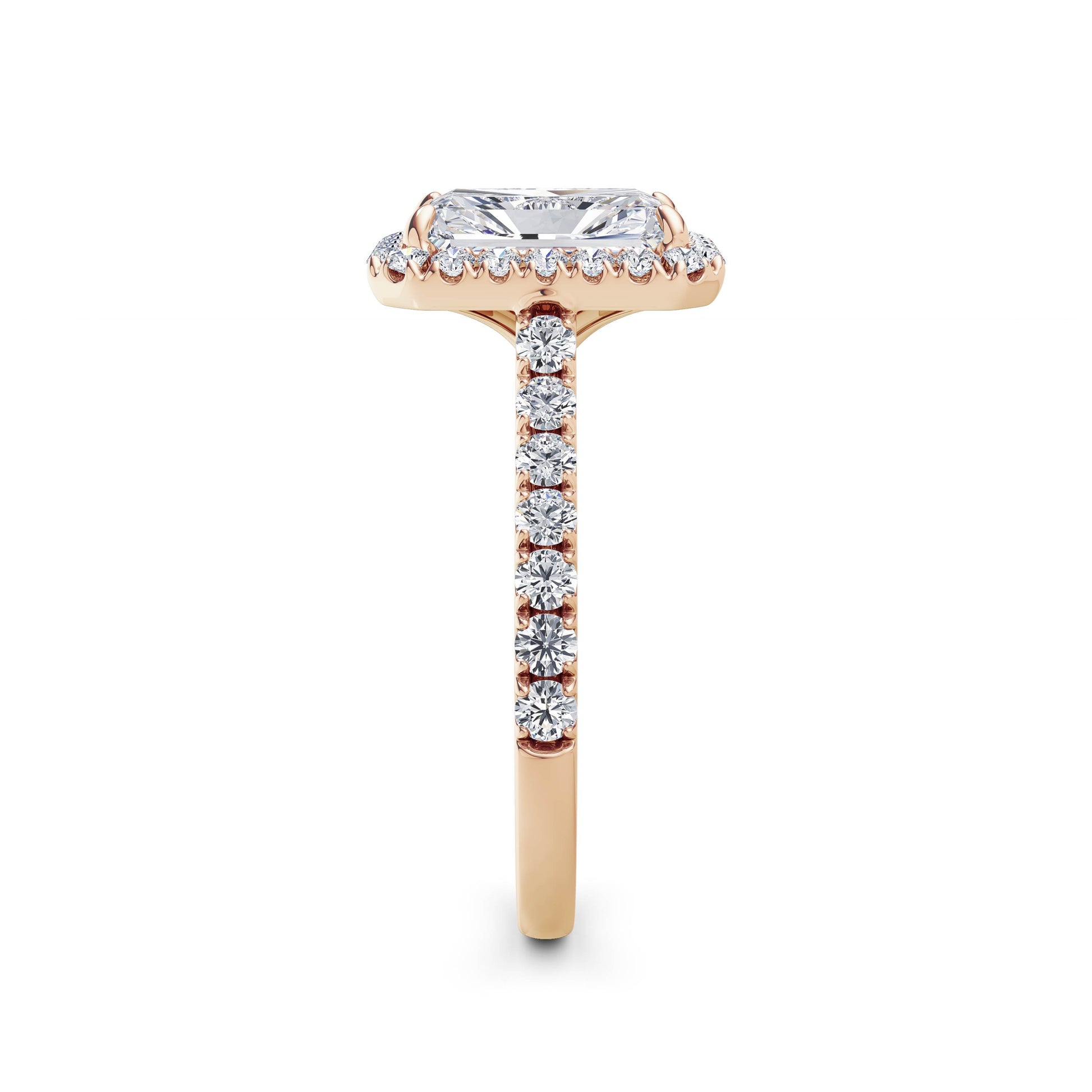 Freya 18k Rose Gold Radiant Halo