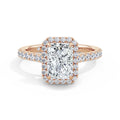 Freya 18k Rose Gold Radiant Halo
