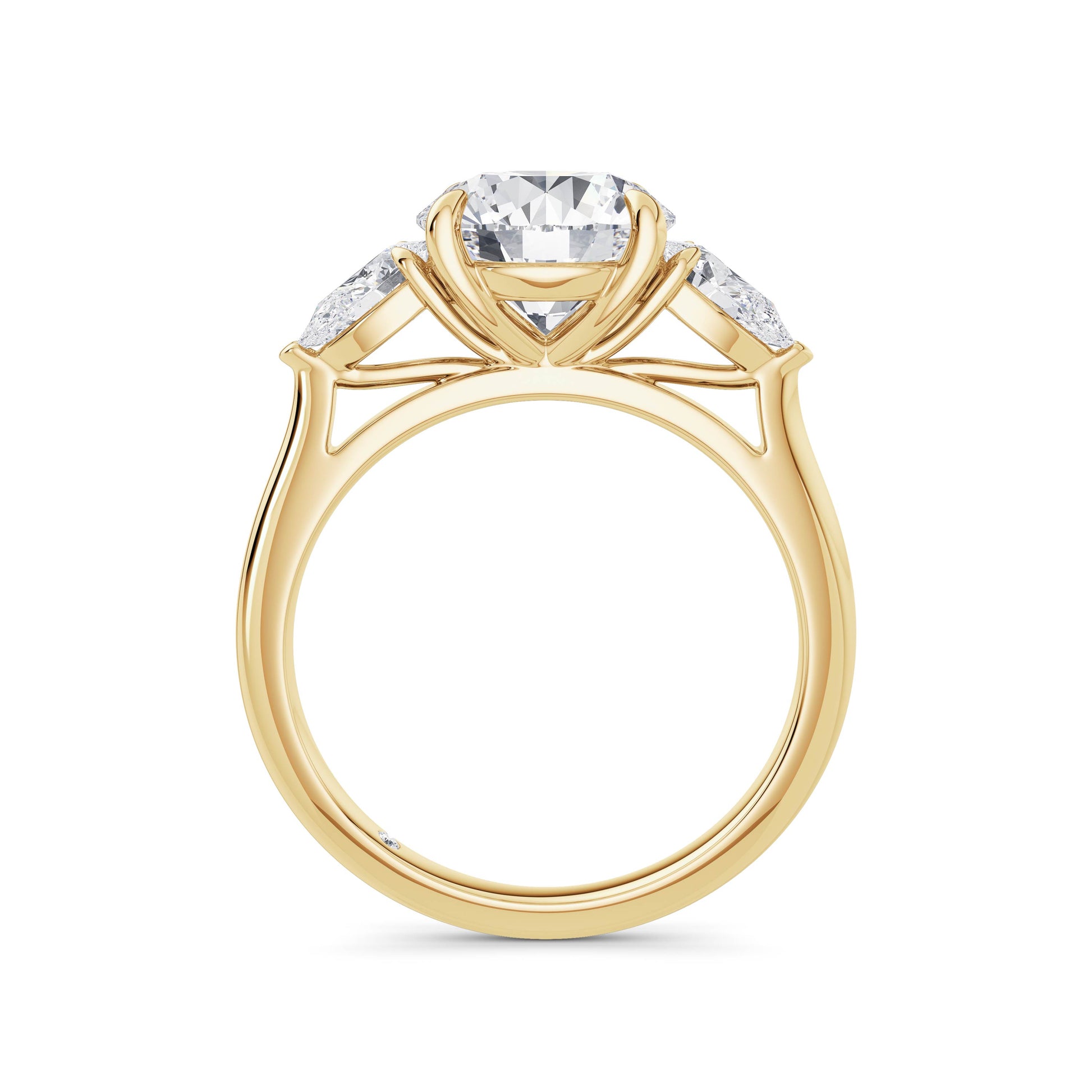 Freya 18k Yellow Gold Round Trilogy