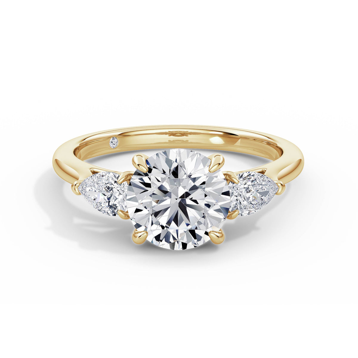 Freya 18k Yellow Gold Round Trilogy