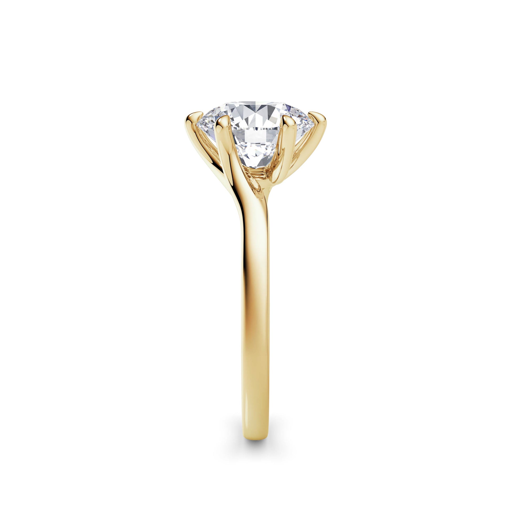 Hallie 18k Yellow Gold Round Solitaire