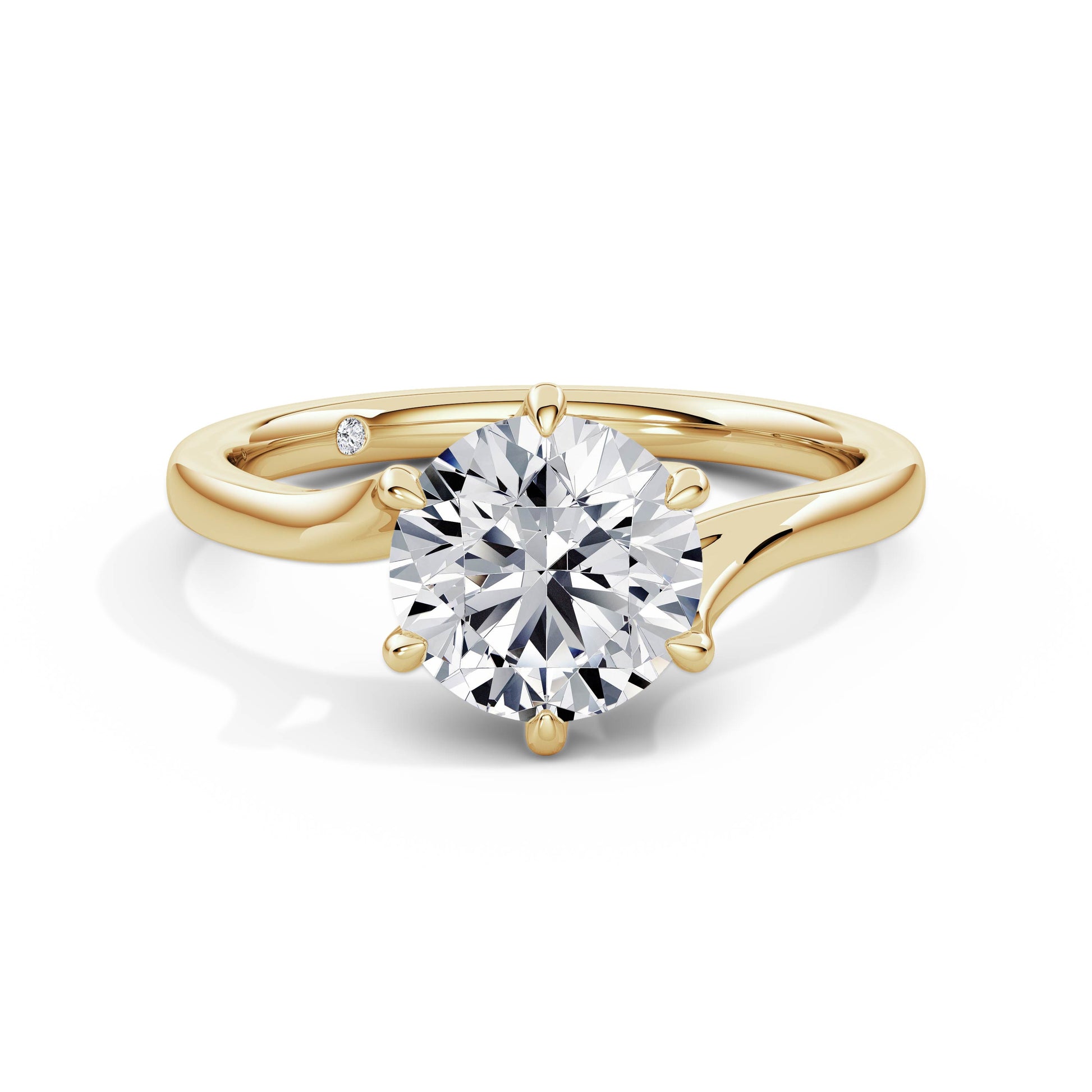 Hallie 18k Yellow Gold Round Solitaire
