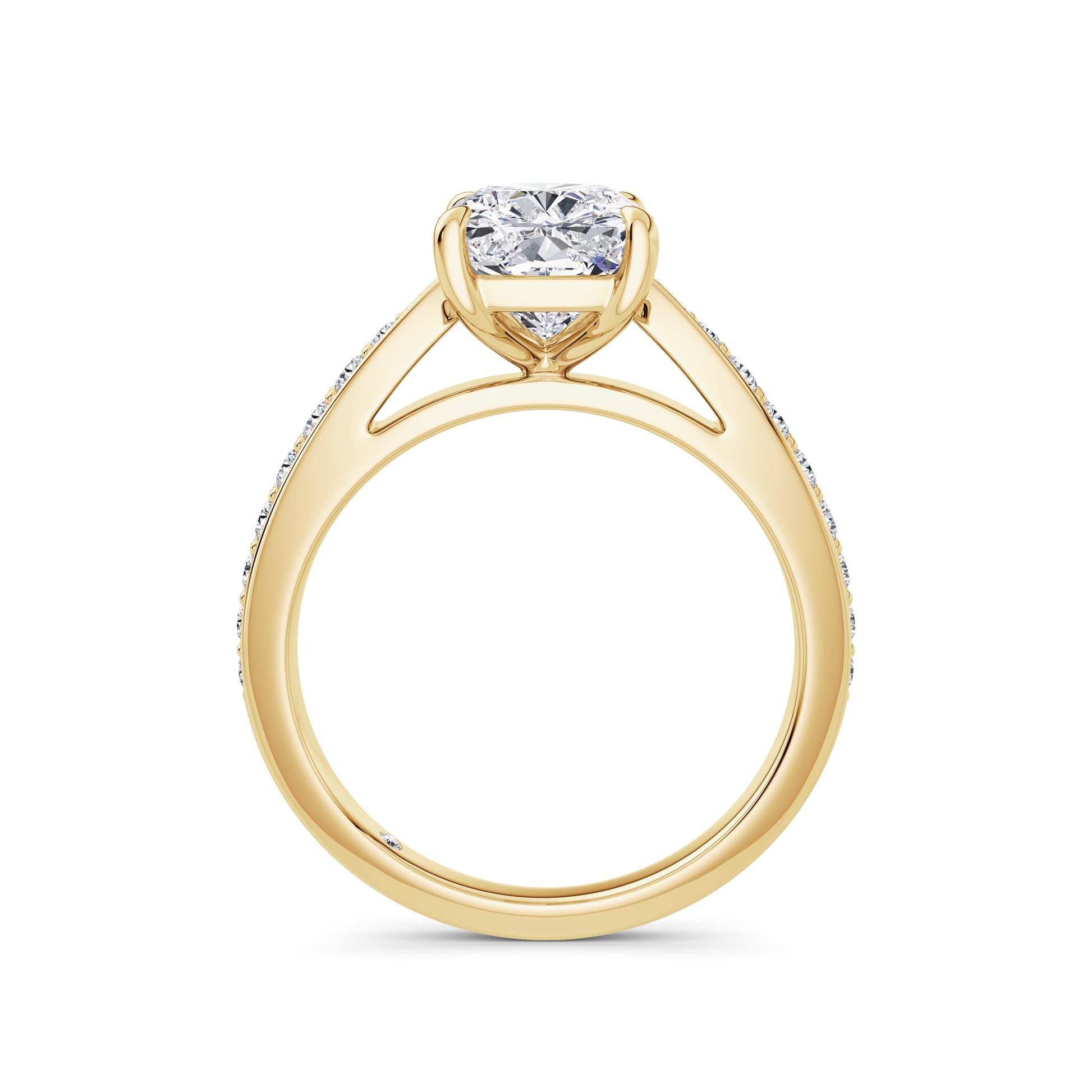 Heidi 18k Yellow Gold Elongated Cushion Diamond Band