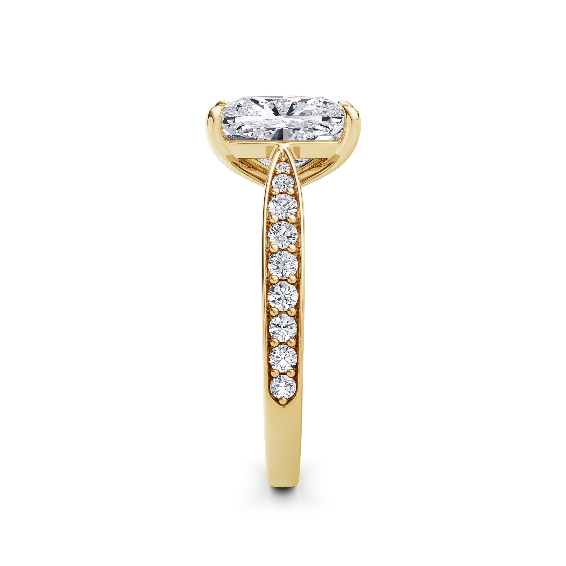 Heidi 18k Yellow Gold Elongated Cushion Diamond Band