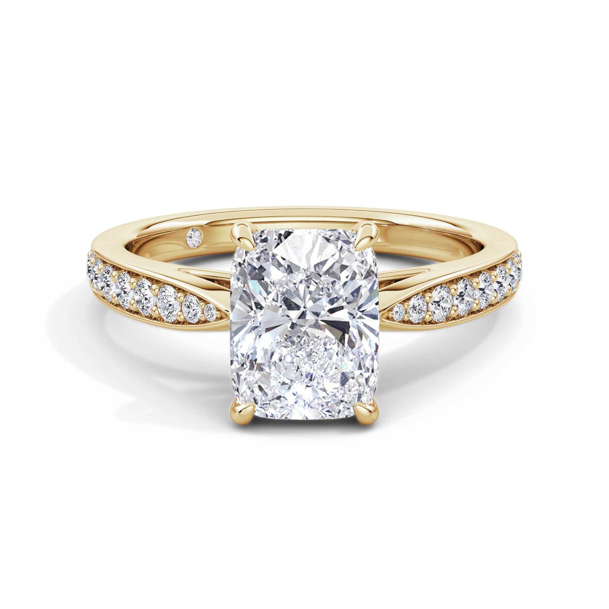 Heidi 18k Yellow Gold Elongated Cushion Diamond Band