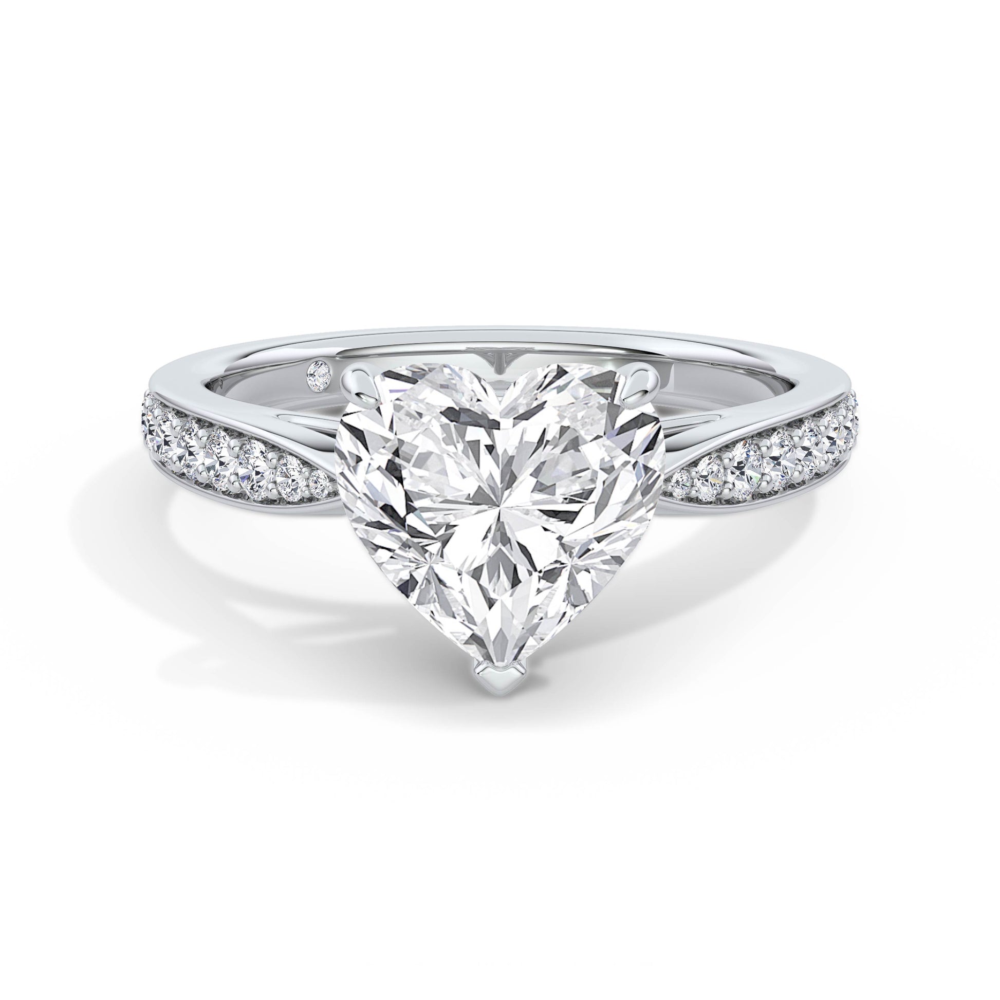 Heidi 18k White Gold Heart Diamond Band