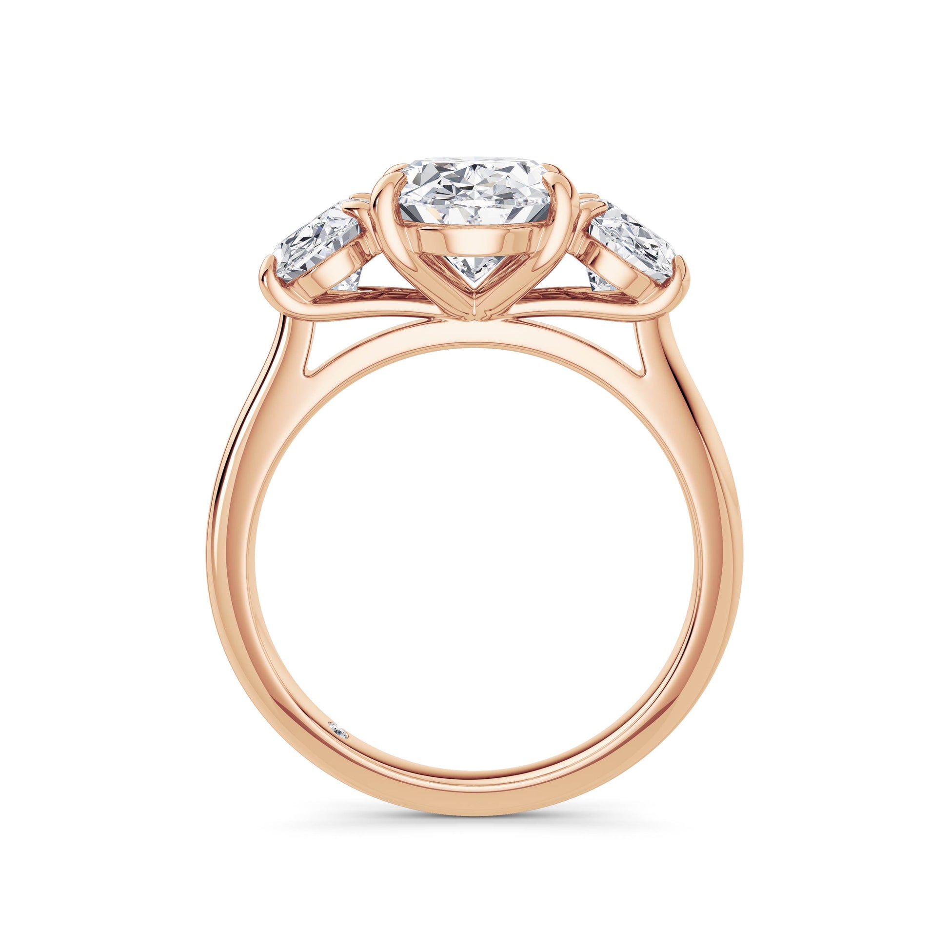 Heidi 18k Rose Gold Oval Trilogy