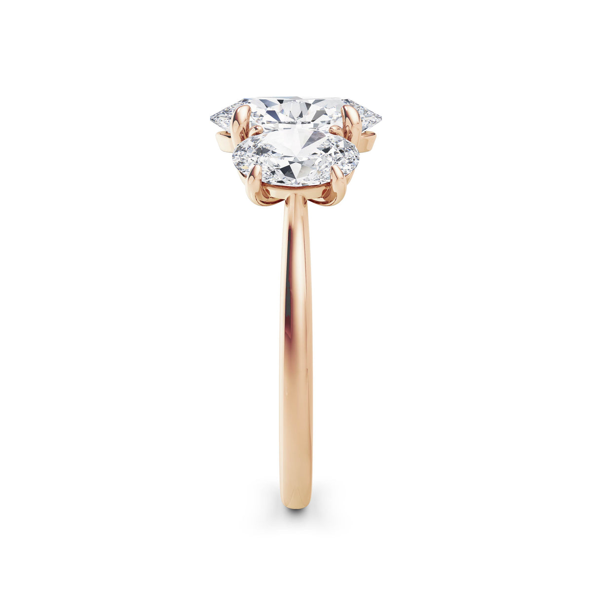 Heidi 18k Rose Gold Oval Trilogy