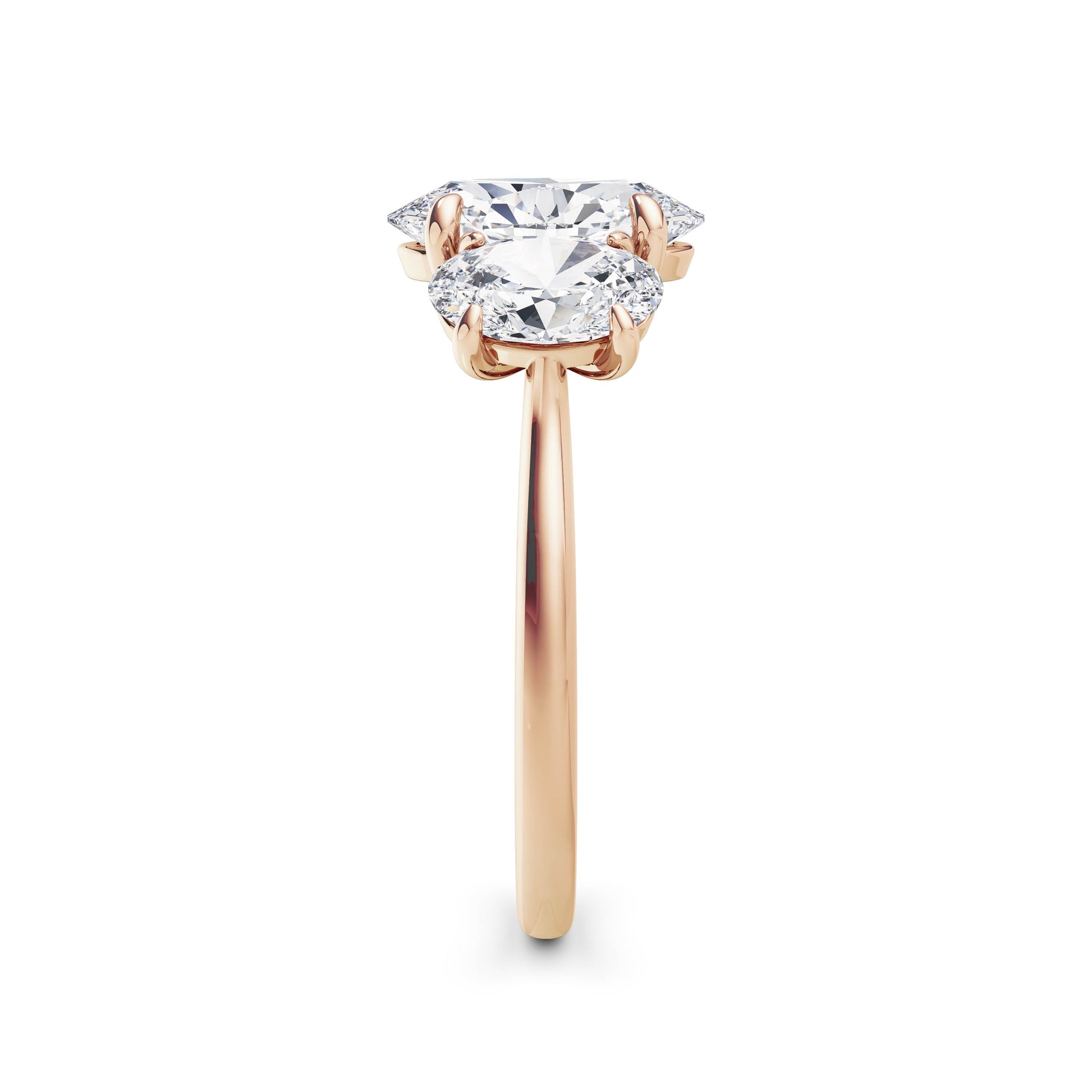 Heidi 18k Rose Gold Oval Trilogy
