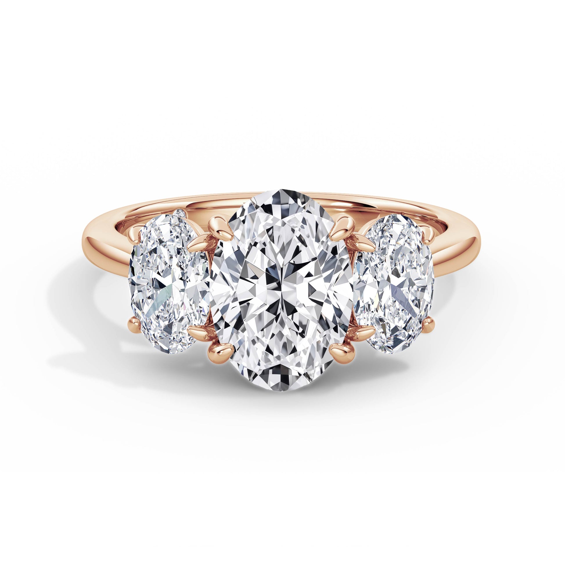 Heidi 18k Rose Gold Oval Trilogy