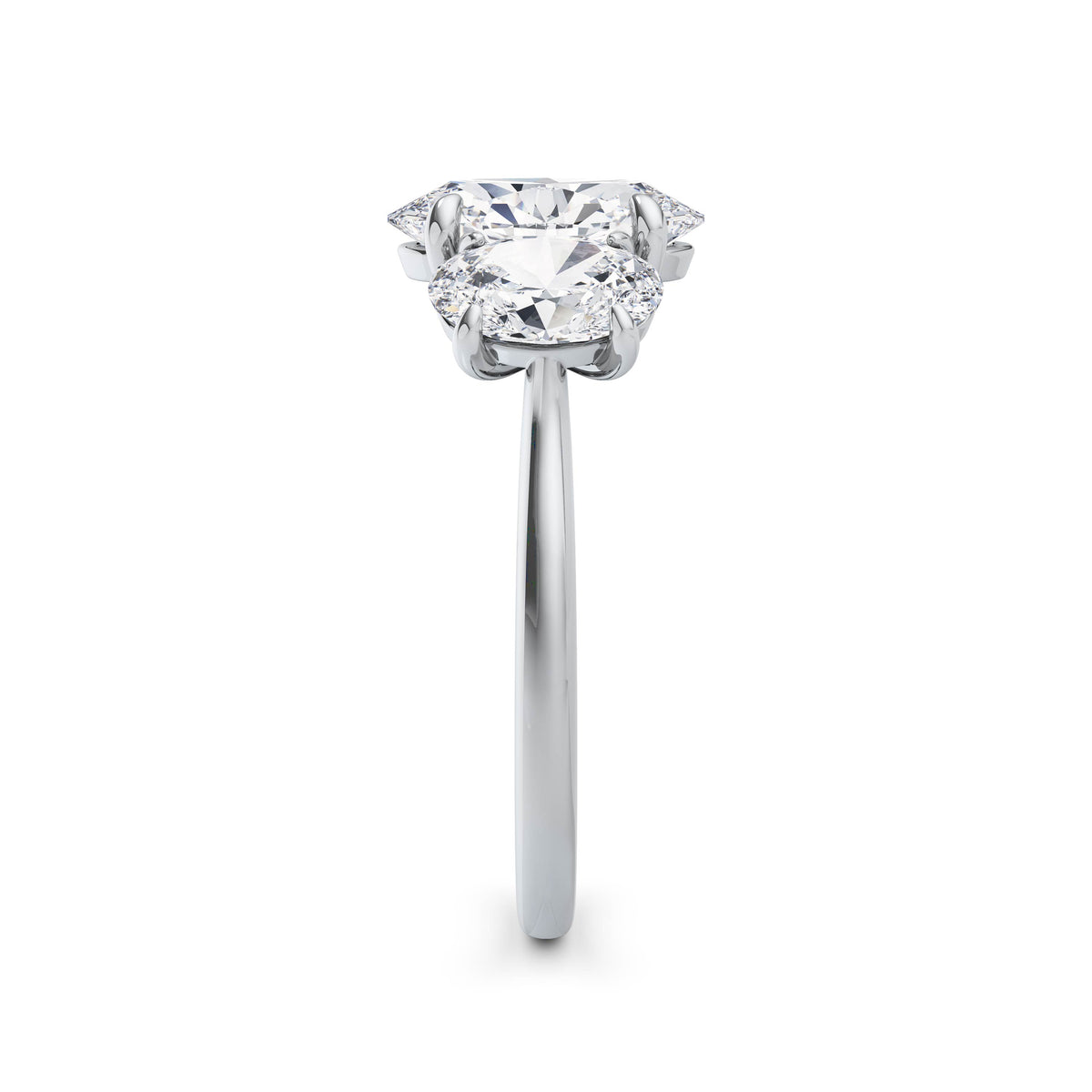 Heidi 18k White Gold Oval Trilogy