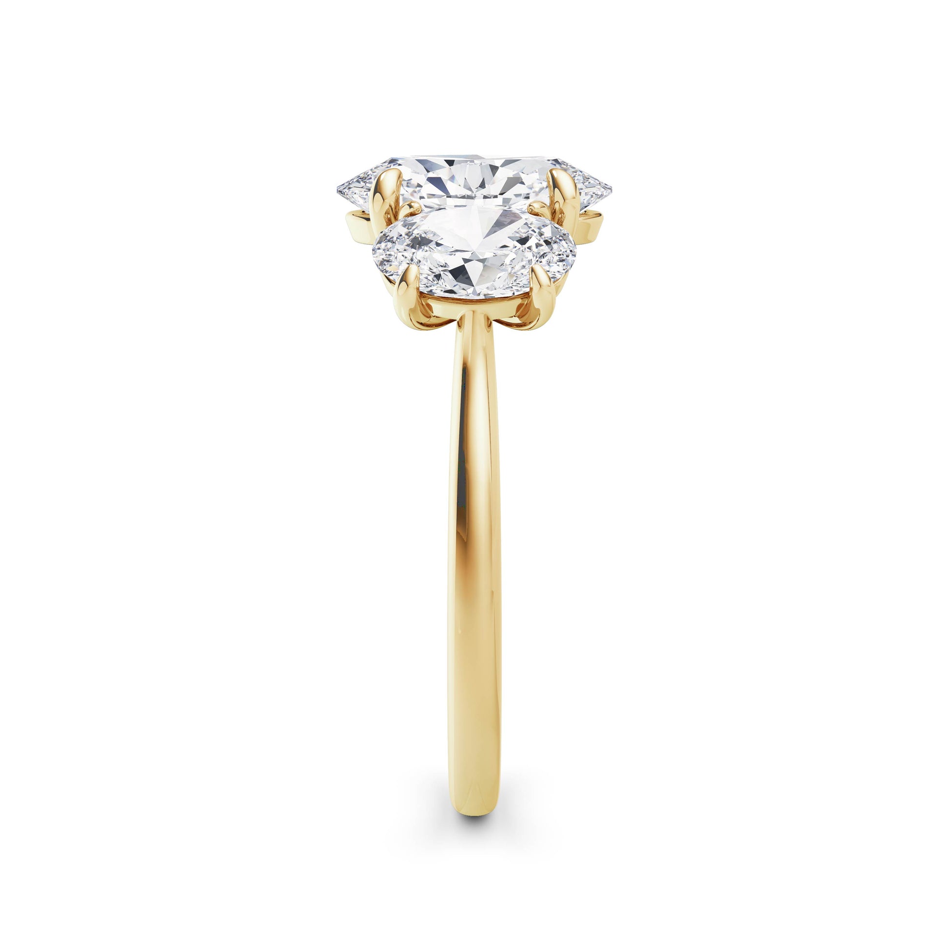 Heidi 18k Yellow Gold Oval Trilogy