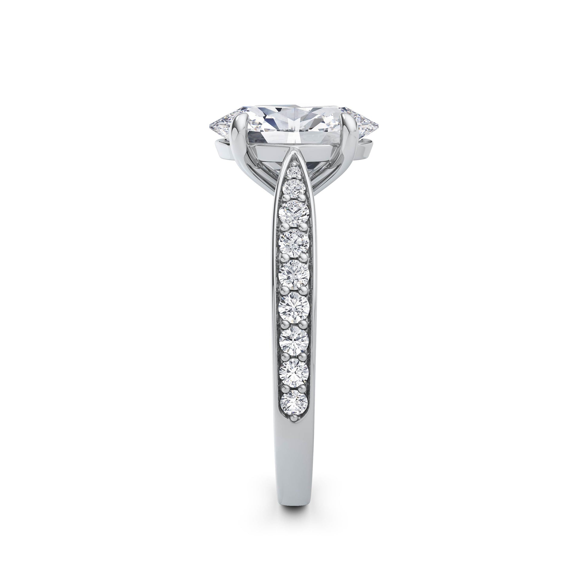 Heidi 18k White Gold Oval Diamond Band
