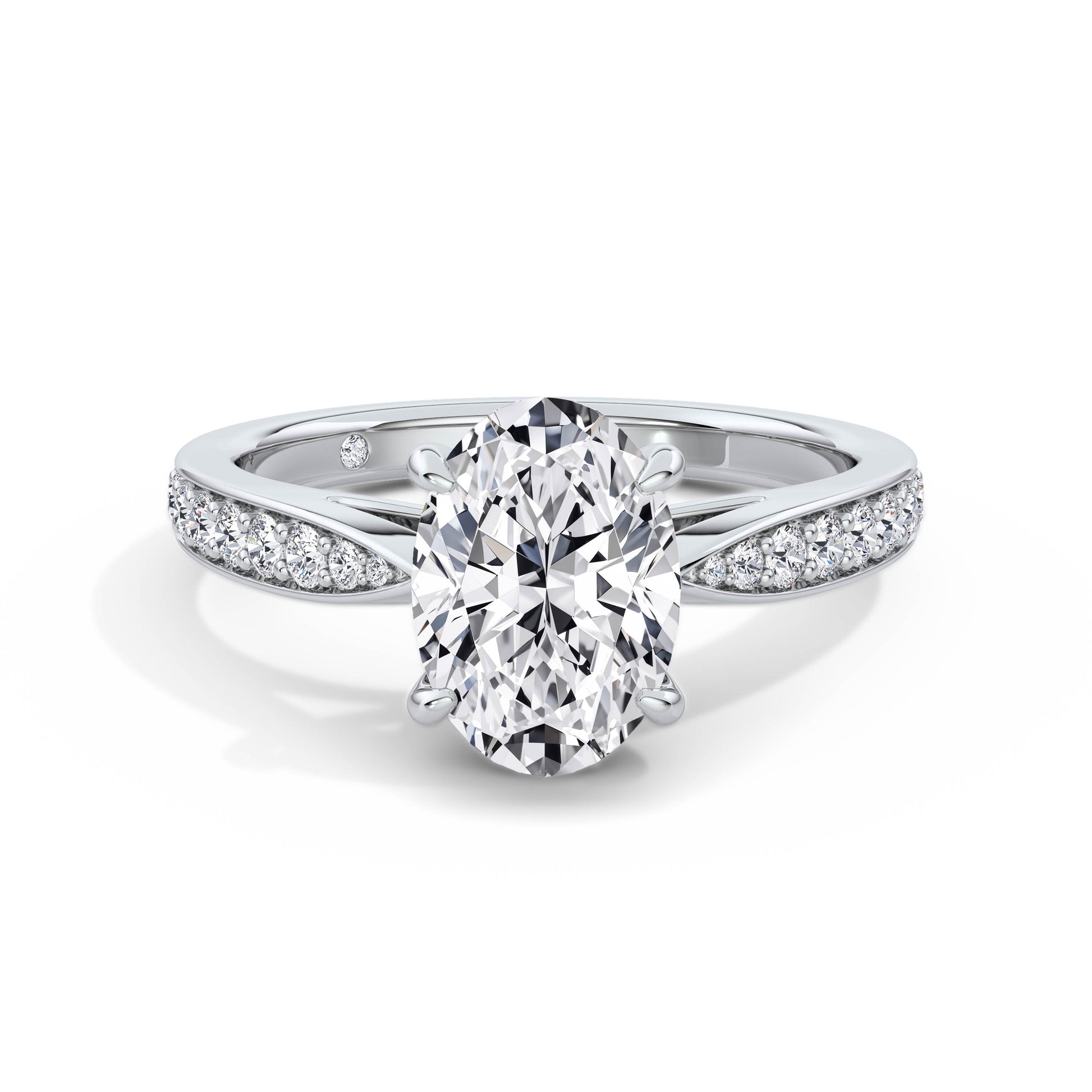 Heidi 18k White Gold Oval Diamond Band