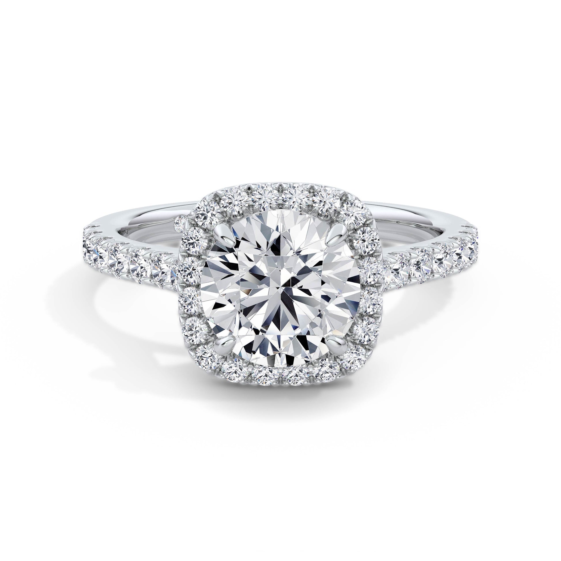 Heidi 18k White Gold Round Halo