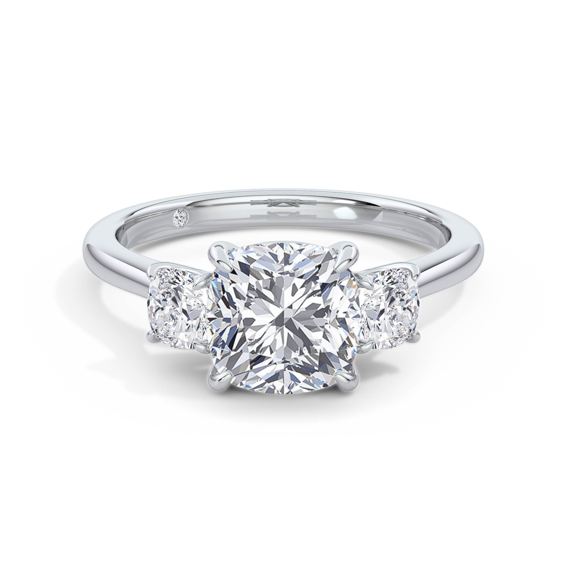Joanna 18k White Gold Cushion Trilogy