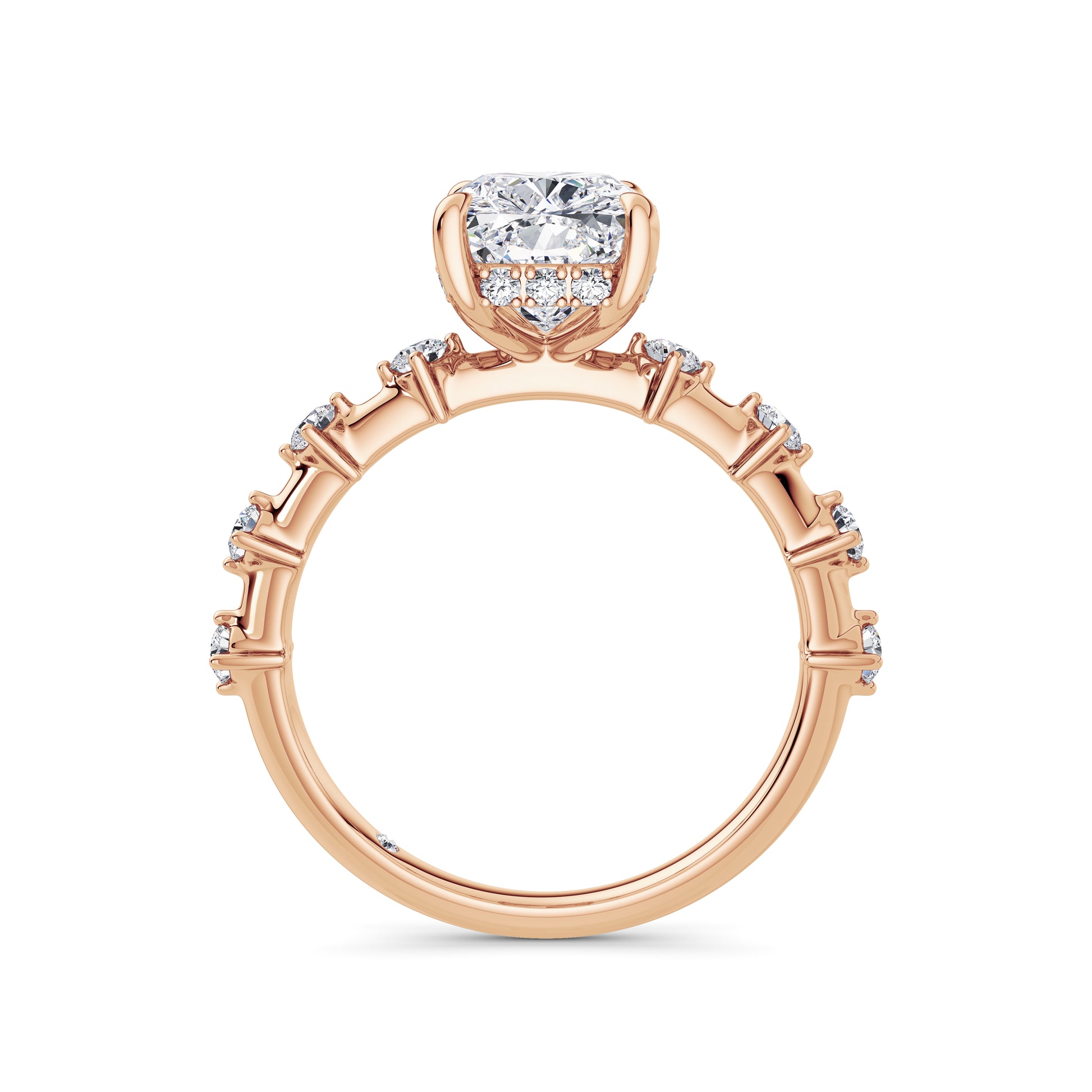 Joanna 18k Rose Gold Elongated Cushion Diamond Band